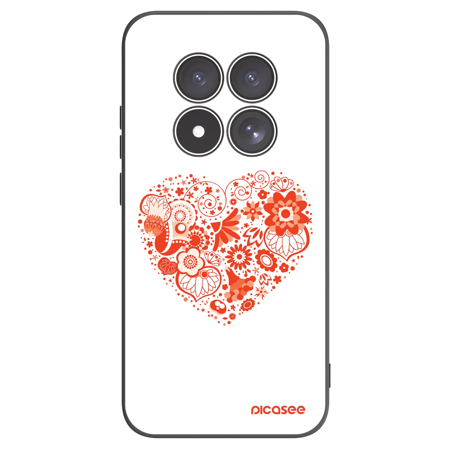Picasee silikonový černý obal pro Xiaomi Redmi Note 15 Pro 4G - Velké srdce