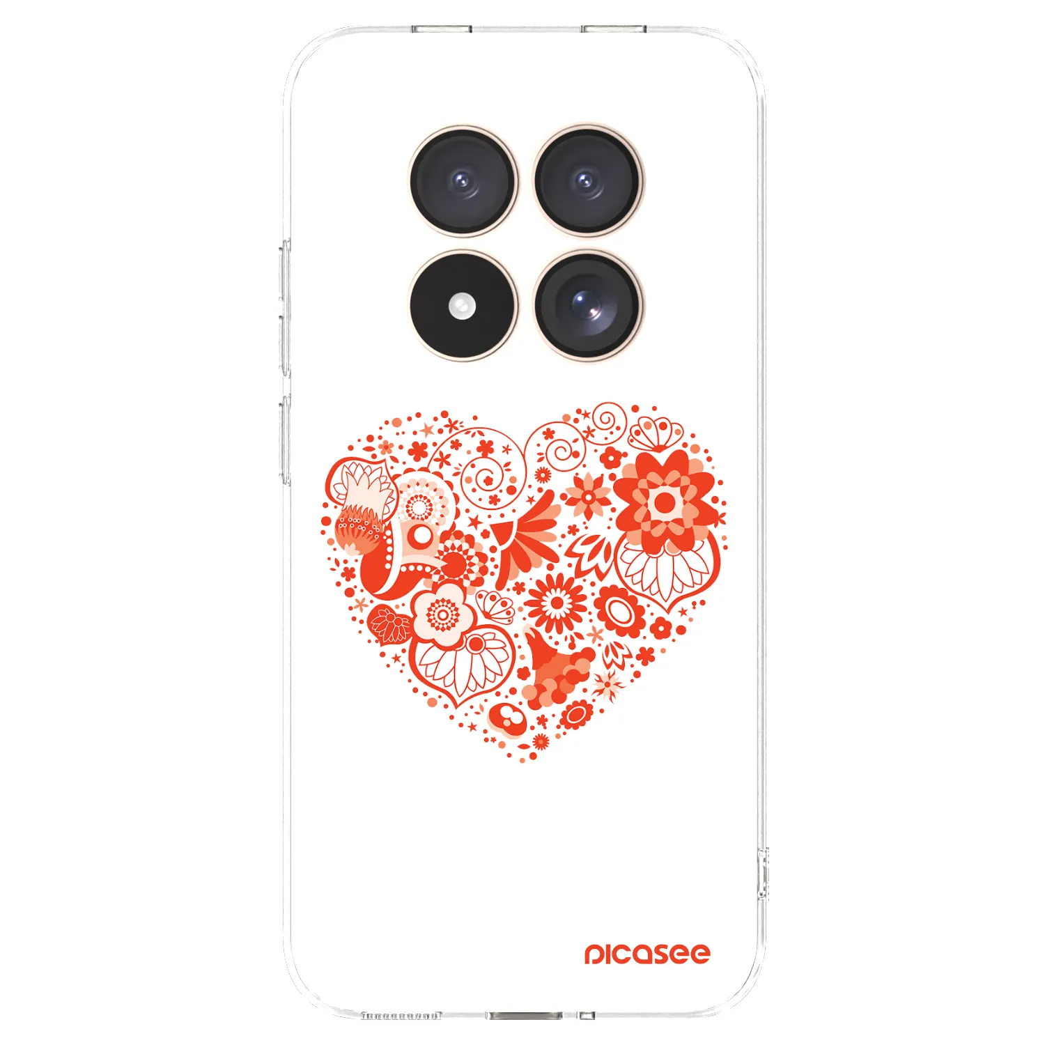 Picasee silikonový průhledný obal pro Xiaomi Redmi Note 15 Pro 4G - Velké srdce