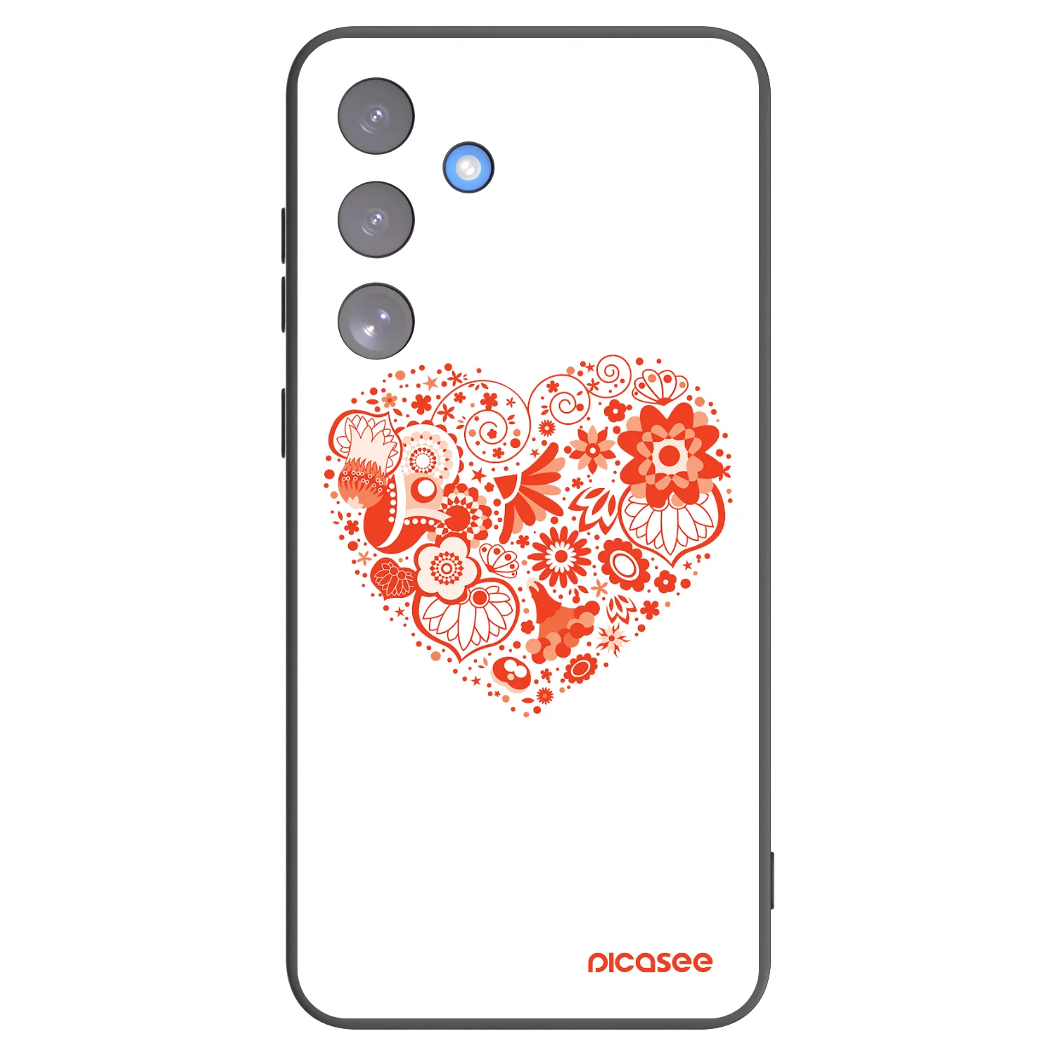 Picasee silikonový černý obal pro Samsung Galaxy S25 FE 5G - Velké srdce