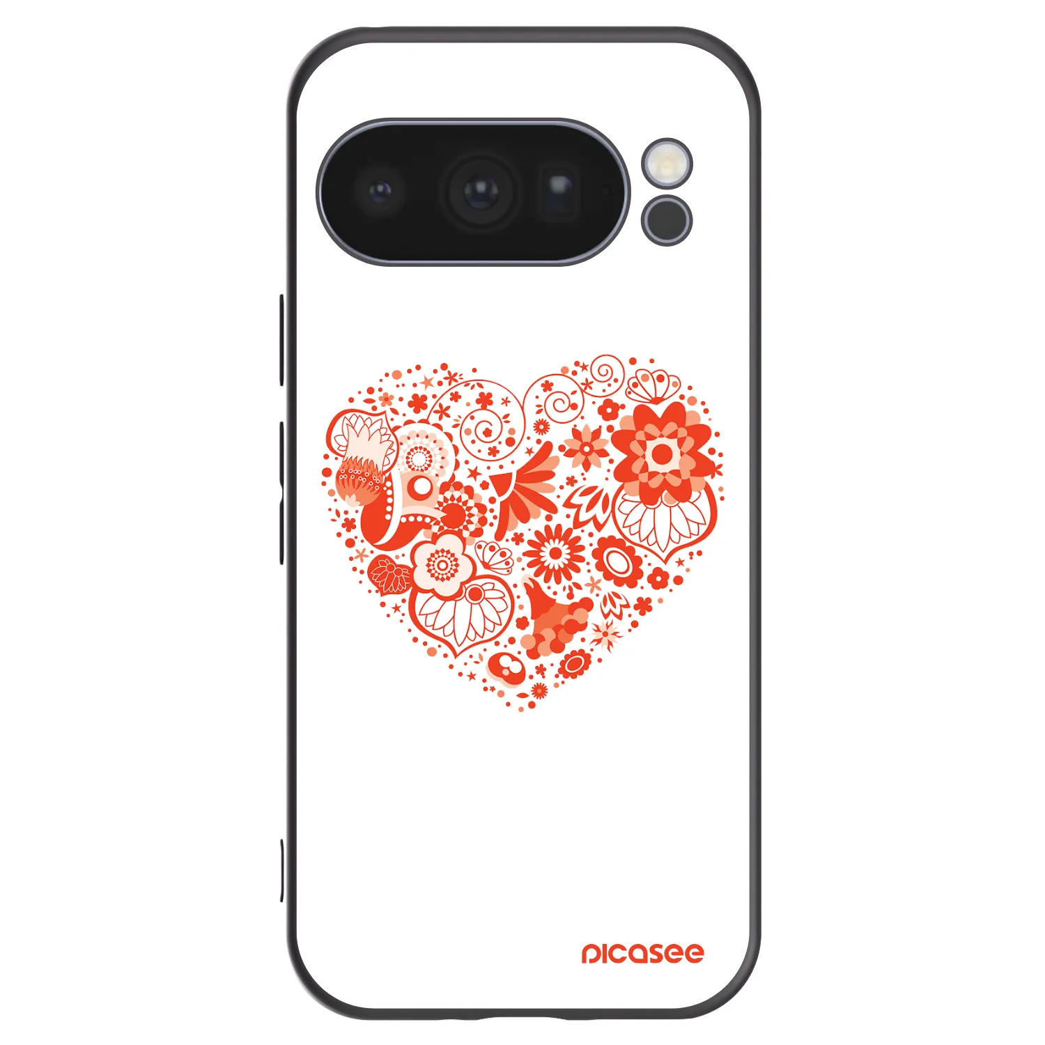 Picasee silikonový černý obal pro Google Pixel 10 Pro - Velké srdce