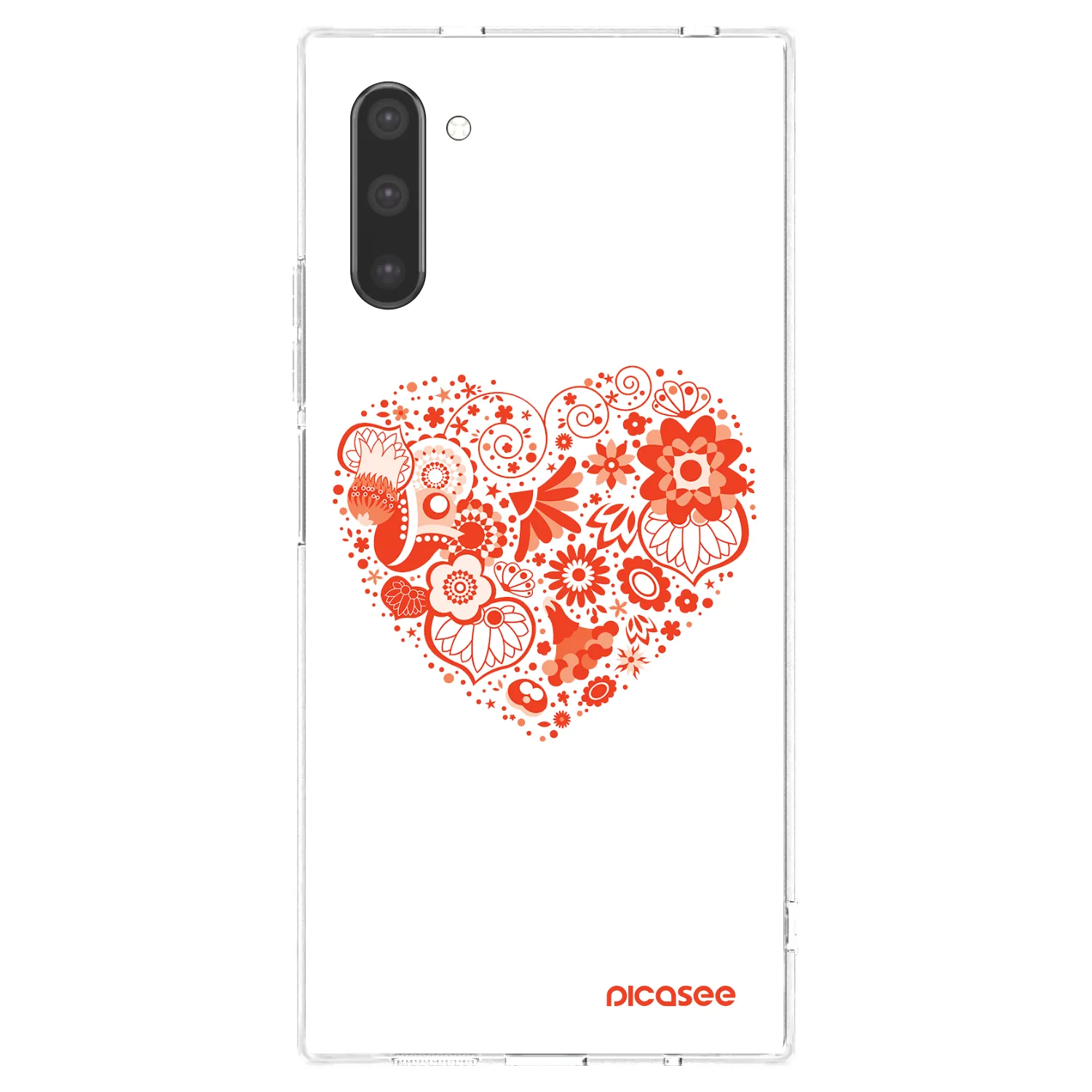 Picasee silikonový průhledný obal pro Samsung Galaxy Note 10 N970F - Velké srdce