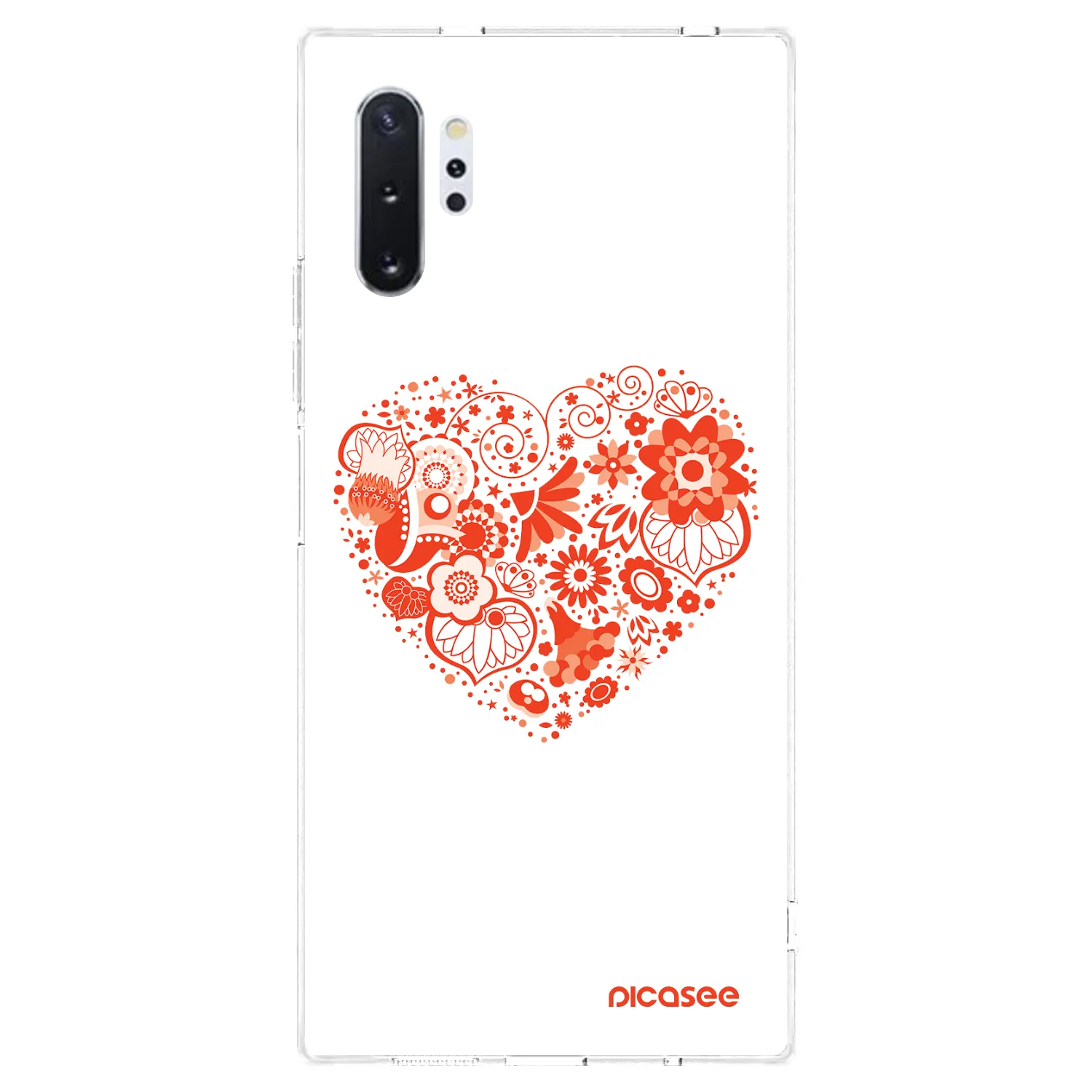 Picasee silikonový průhledný obal pro Samsung Galaxy Note 10+ N975F - Velké srdce