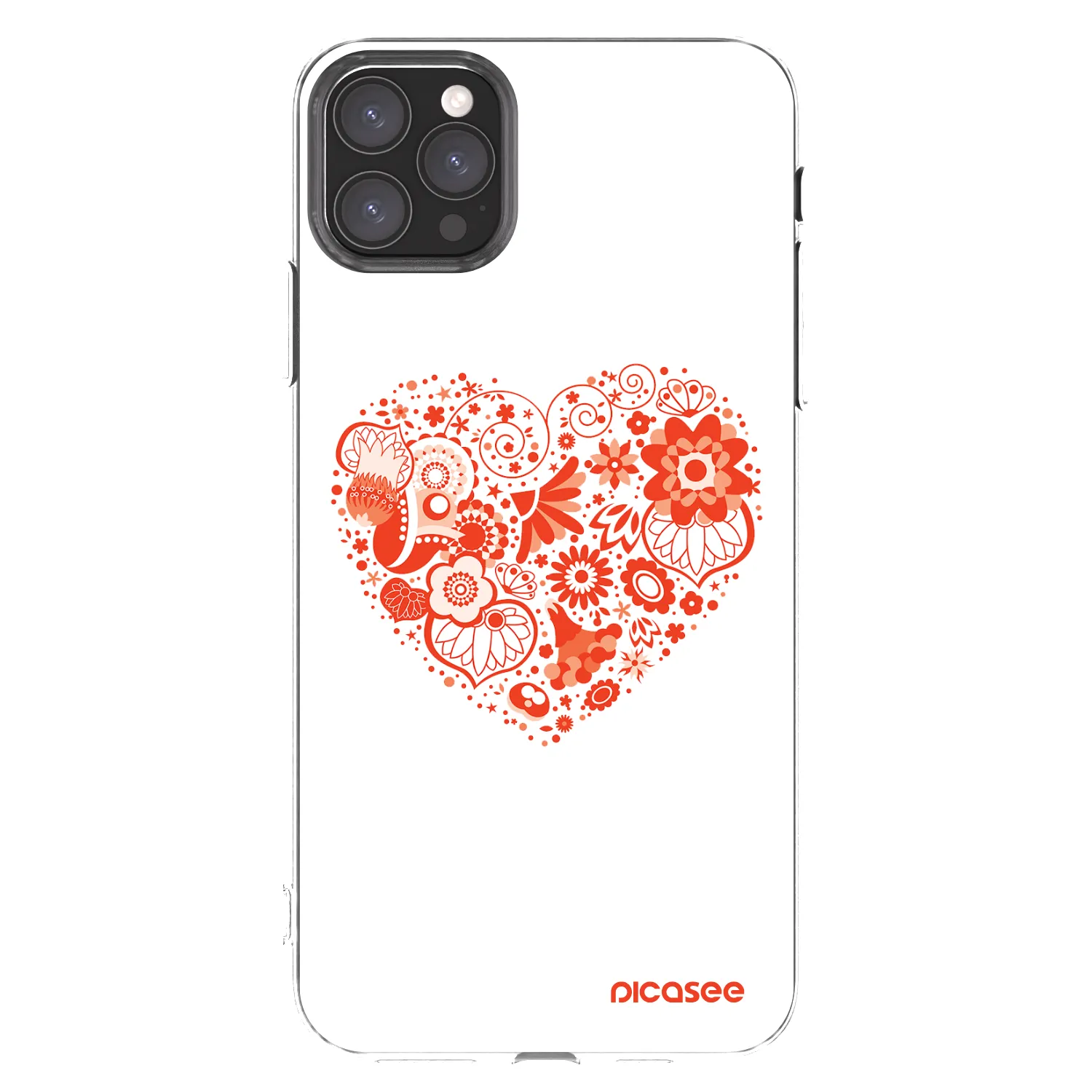 Picasee silikonový průhledný obal pro Apple iPhone 11 Pro Max - Velké srdce