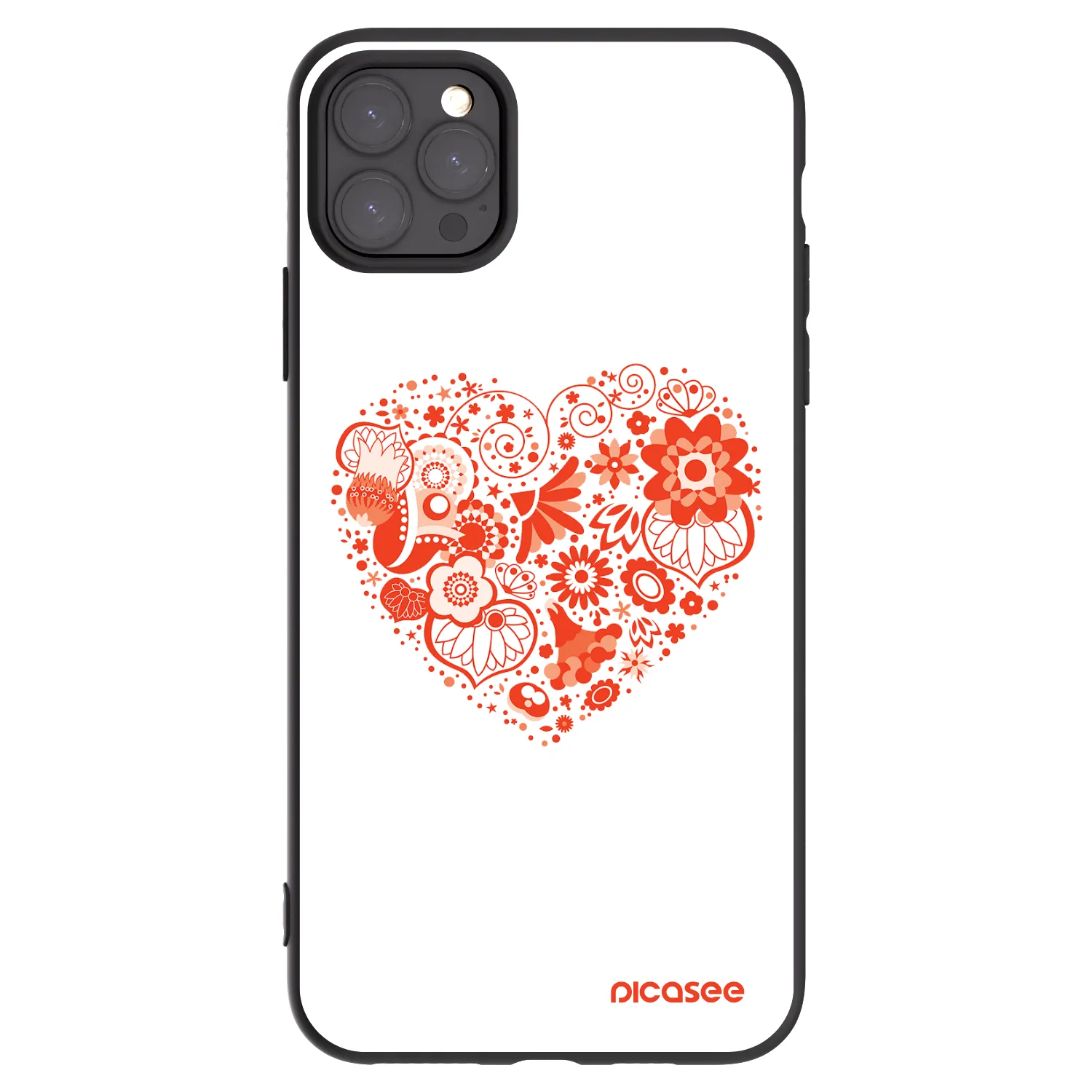 Picasee silikonový černý obal pro Apple iPhone 11 Pro Max - Velké srdce