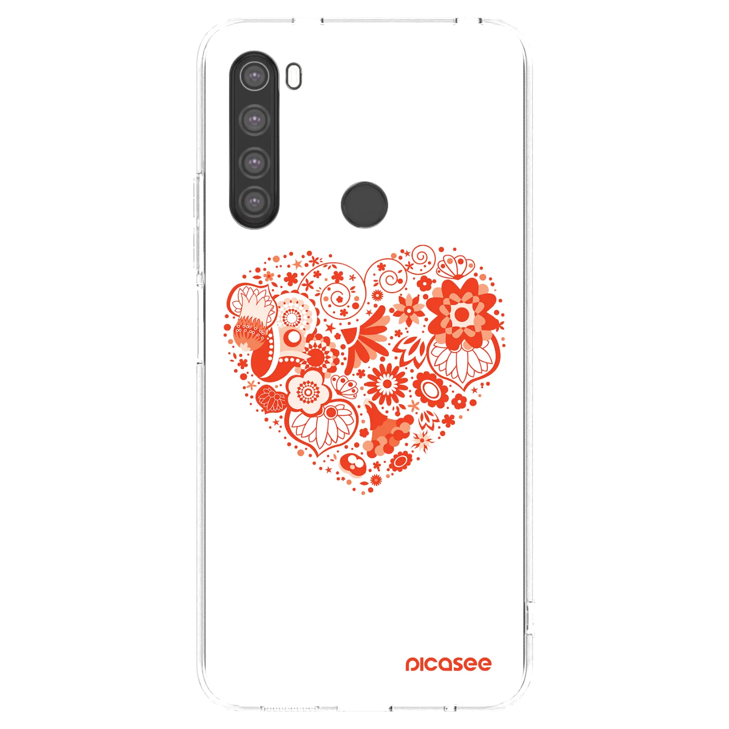 Picasee silikonový průhledný obal pro Xiaomi Redmi Note 8 - Velké srdce
