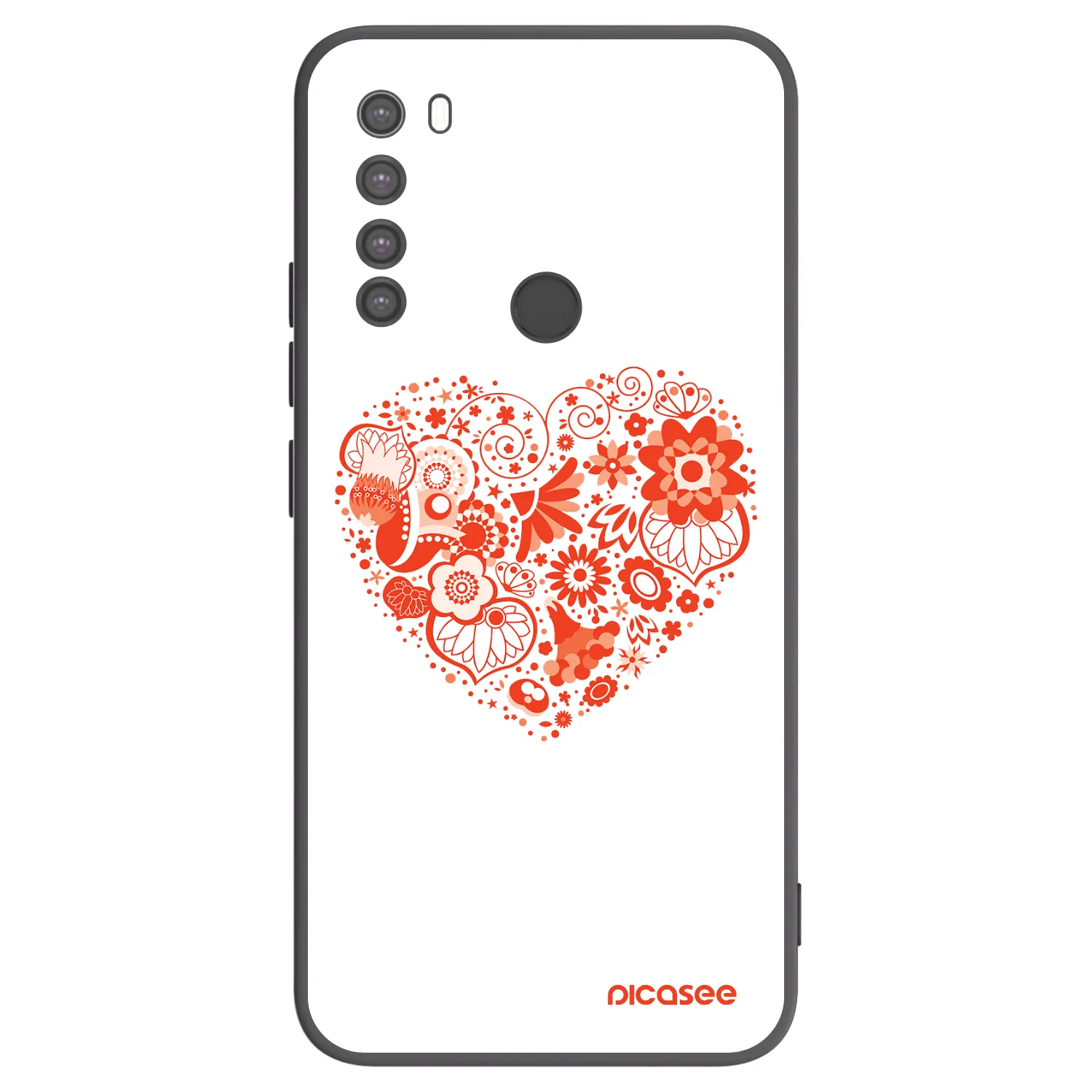 Picasee silikonový černý obal pro Xiaomi Redmi Note 8 - Velké srdce