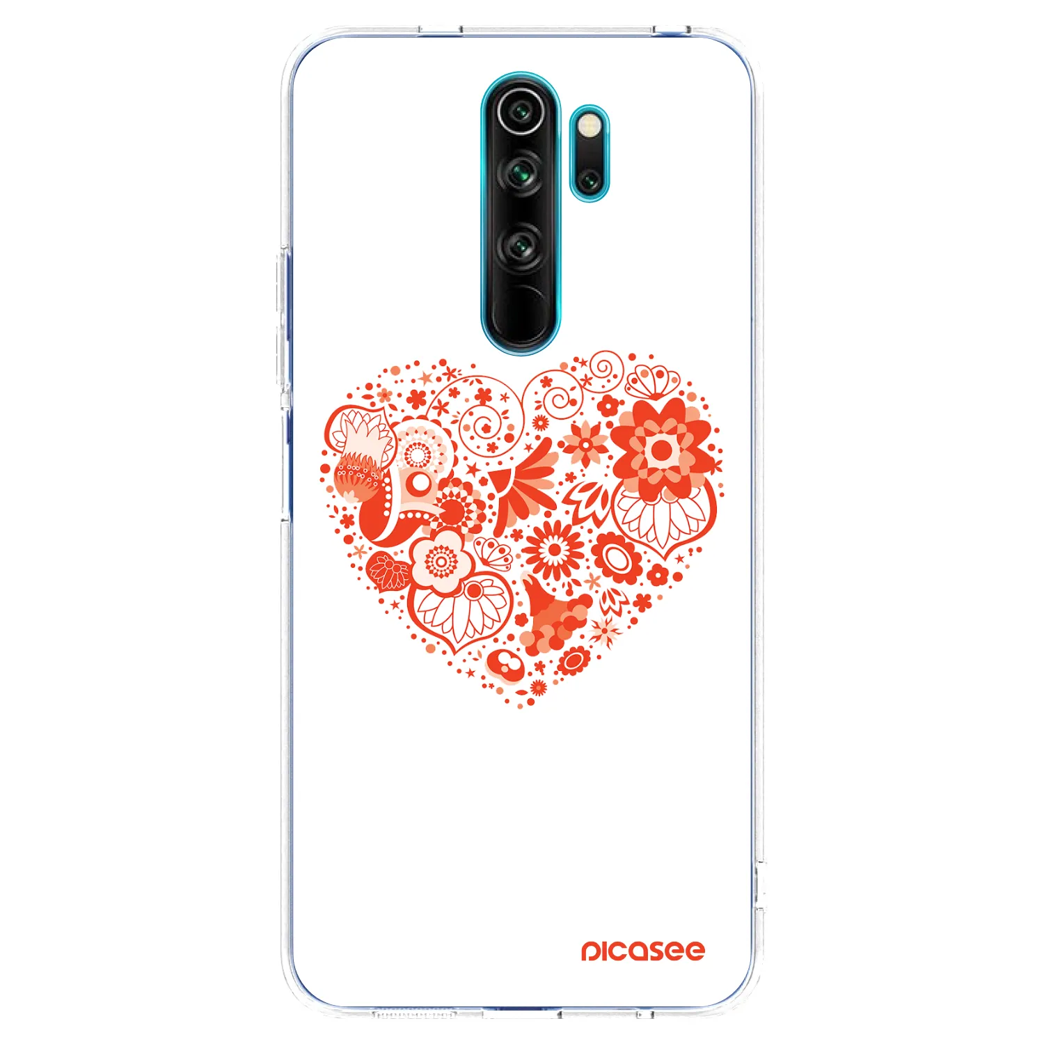 Picasee silikonový průhledný obal pro Xiaomi Redmi Note 8 Pro - Velké srdce