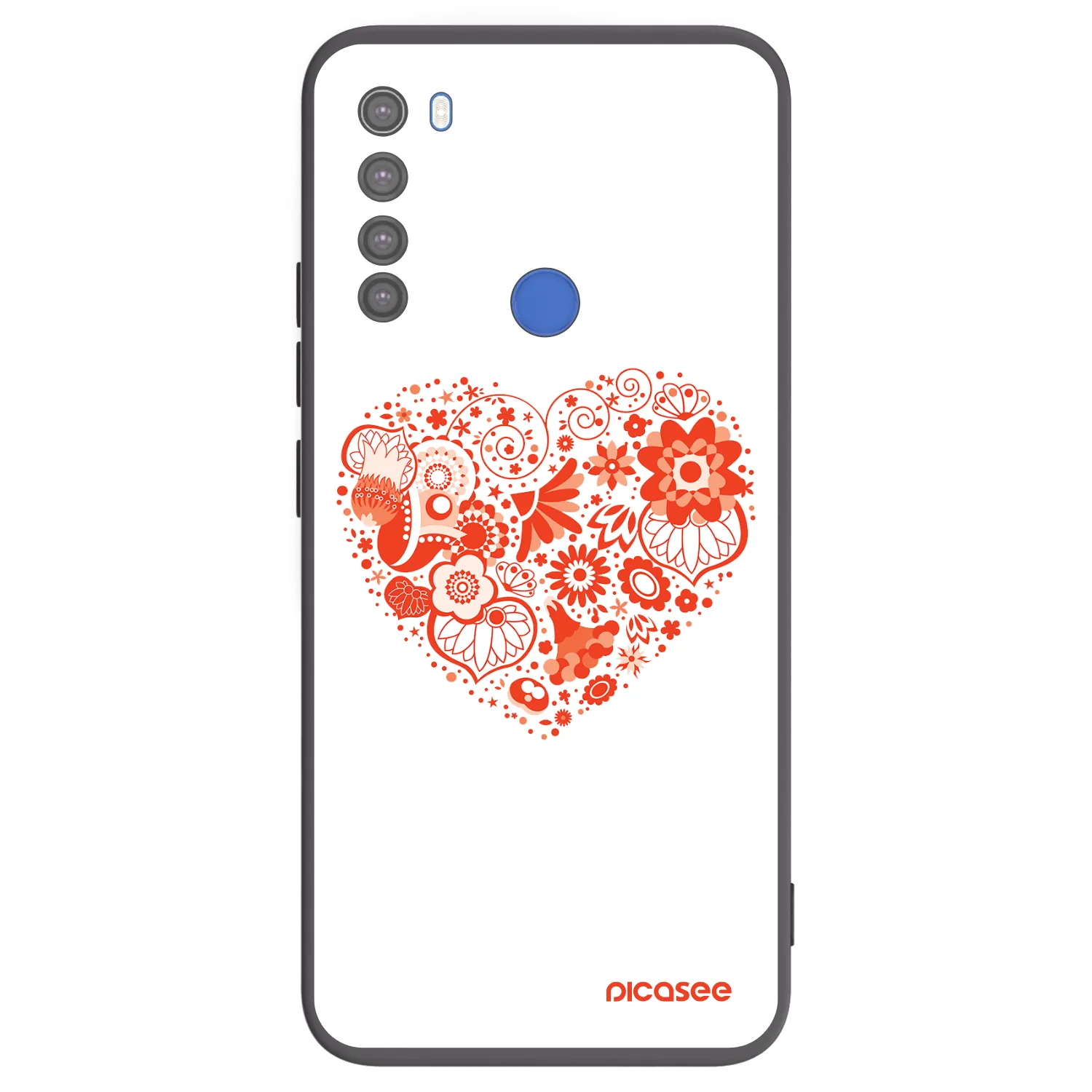 Picasee silikonový černý obal pro Xiaomi Redmi Note 8T - Velké srdce
