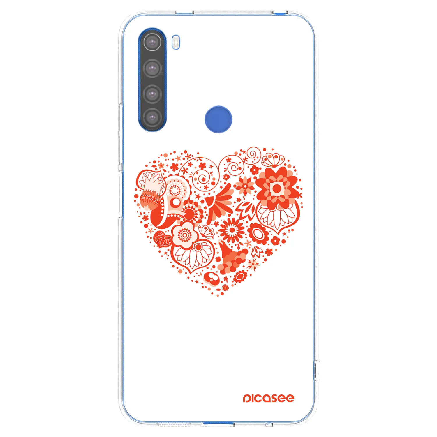 Picasee silikonový průhledný obal pro Xiaomi Redmi Note 8T - Velké srdce