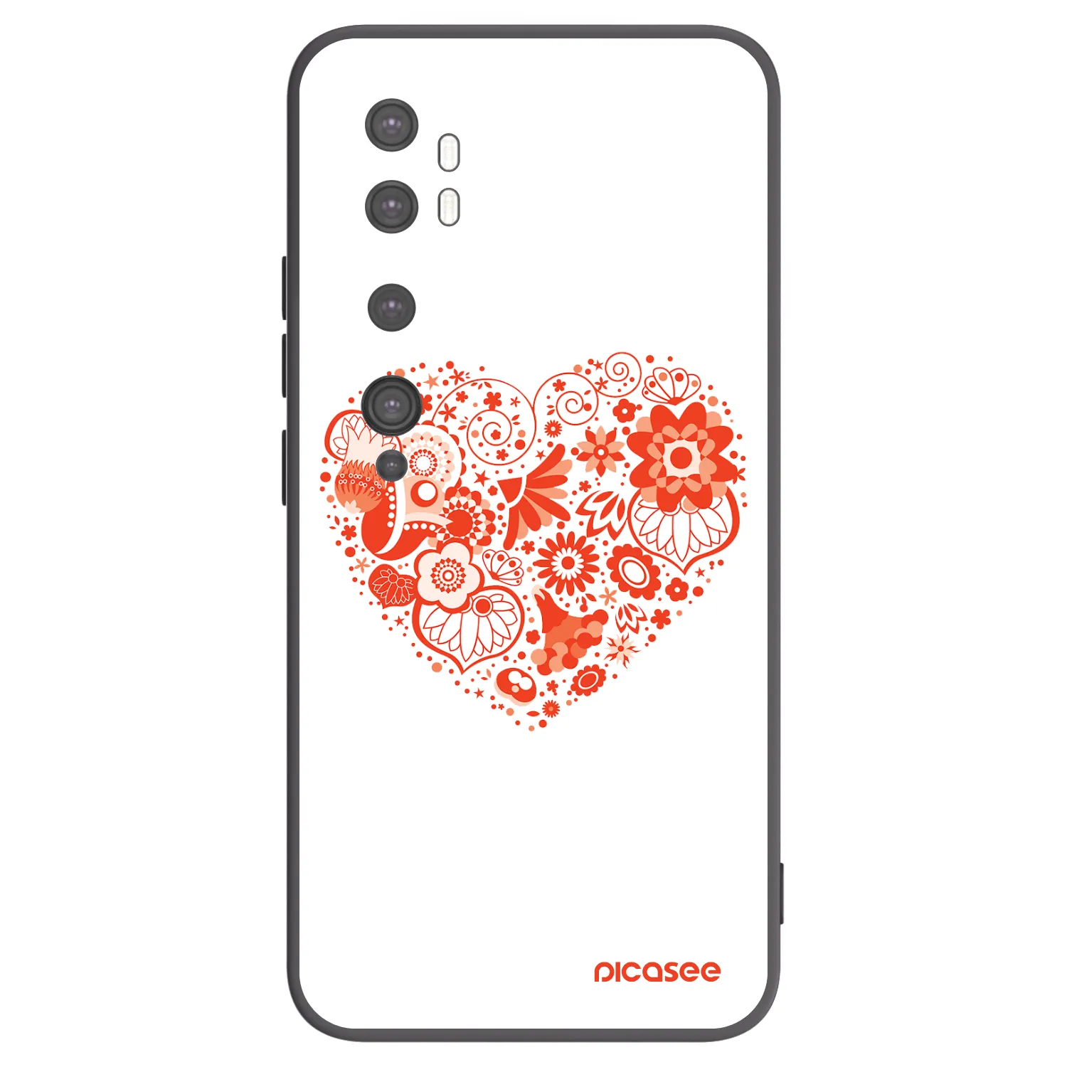 Picasee silikonový černý obal pro Xiaomi Mi Note 10 (Pro) - Velké srdce