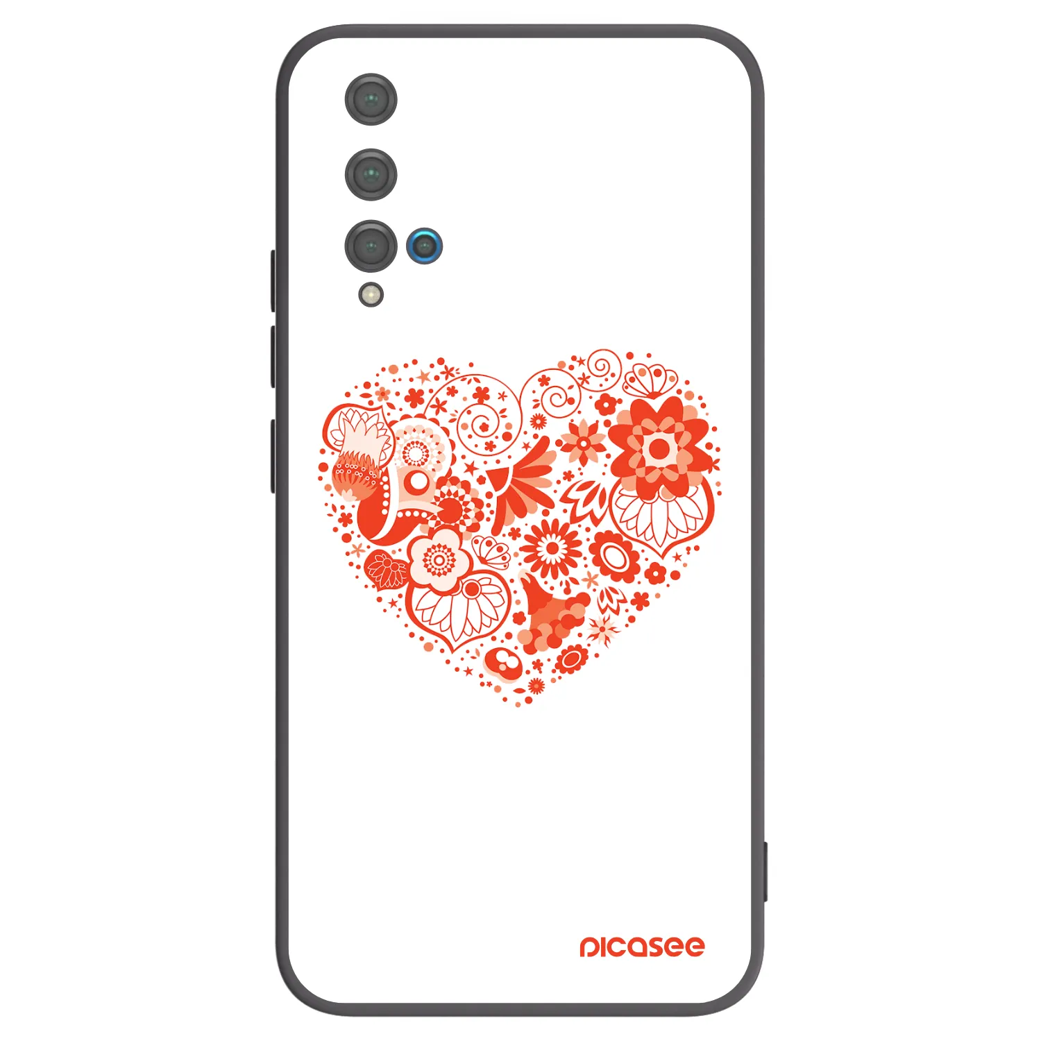 Picasee silikonový černý obal pro Huawei Nova 5T - Velké srdce