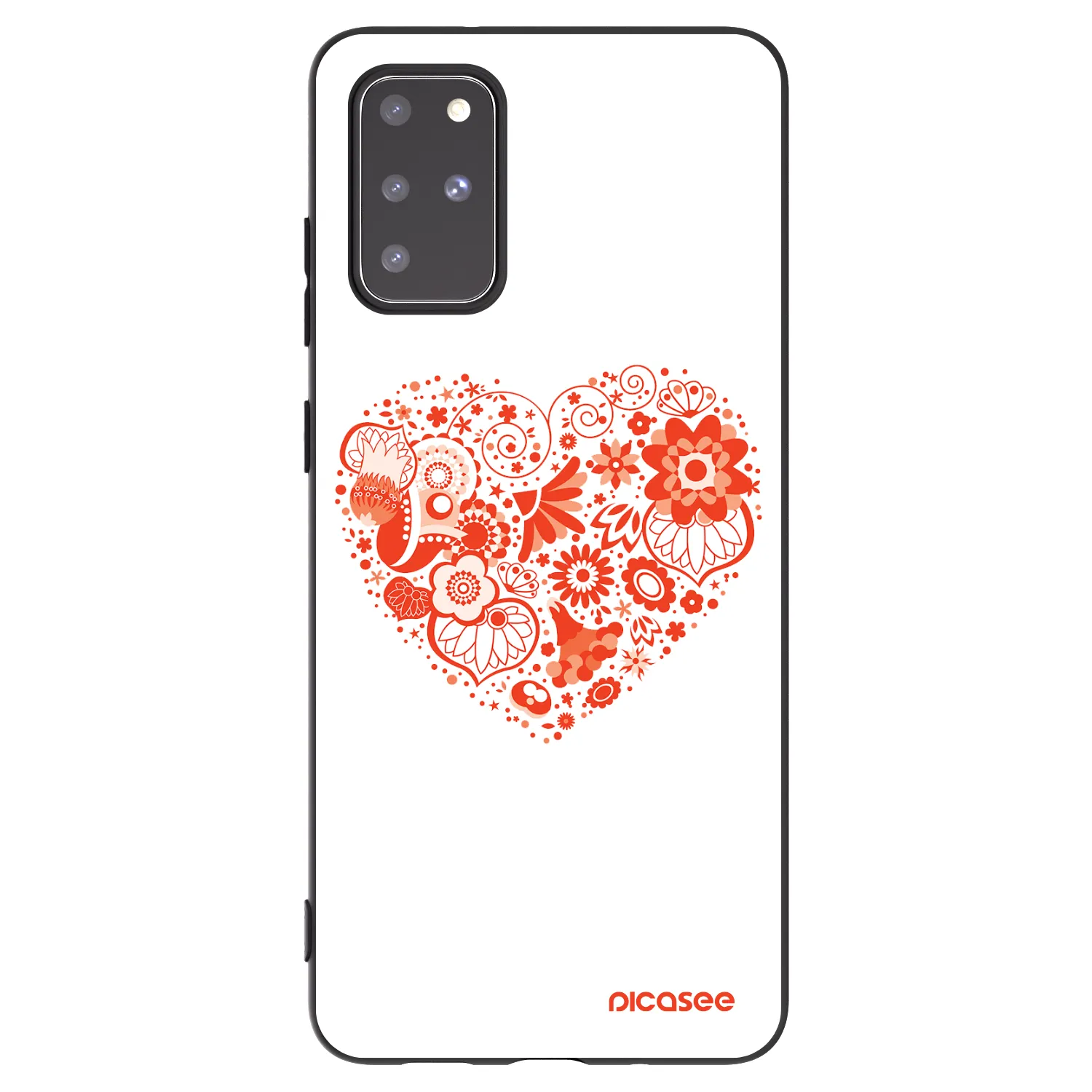 Picasee silikonový černý obal pro Samsung Galaxy S20+ G985F - Velké srdce