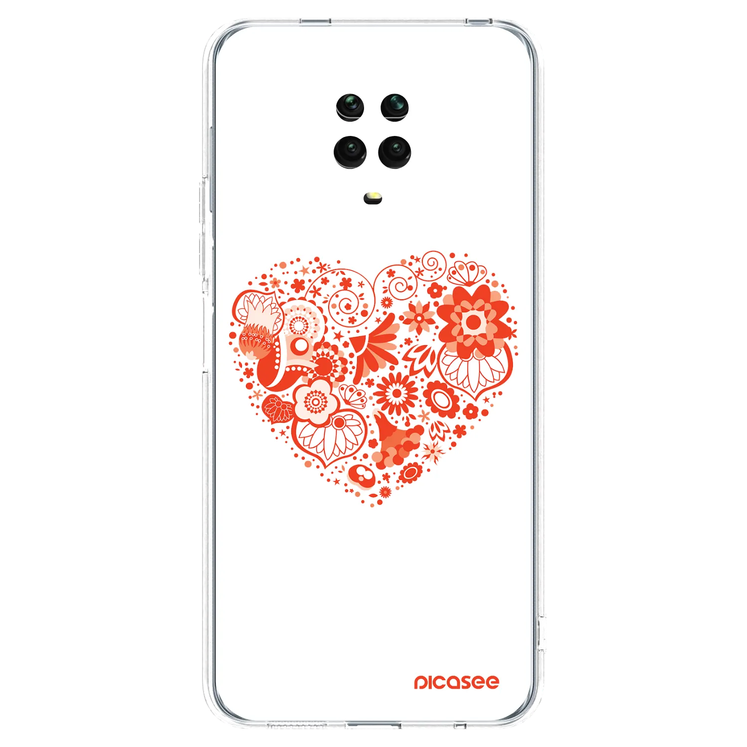 Picasee silikonový průhledný obal pro Xiaomi Redmi Note 9 Pro - Velké srdce