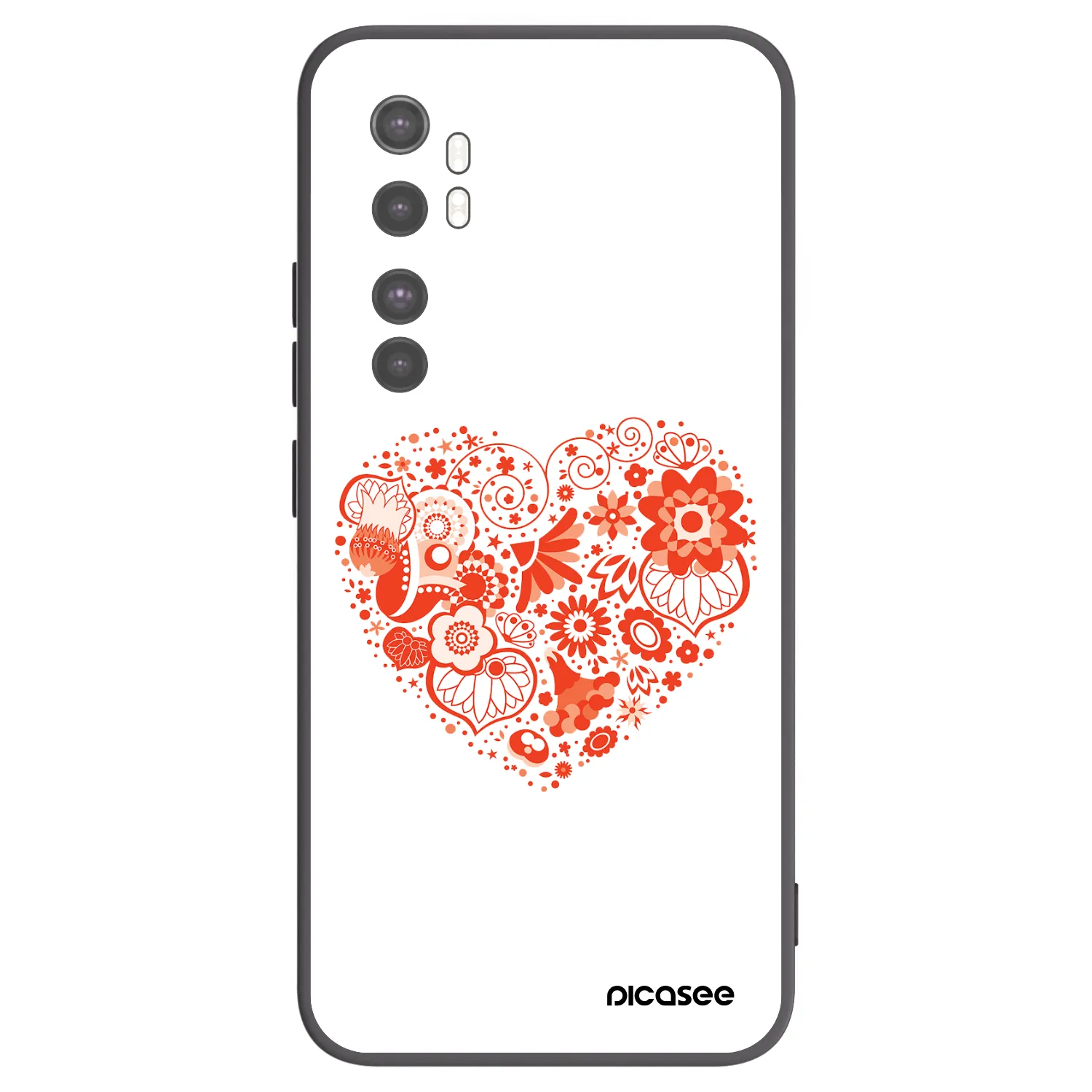 Picasee silikonový černý obal pro Xiaomi Mi Note 10 Lite - Velké srdce