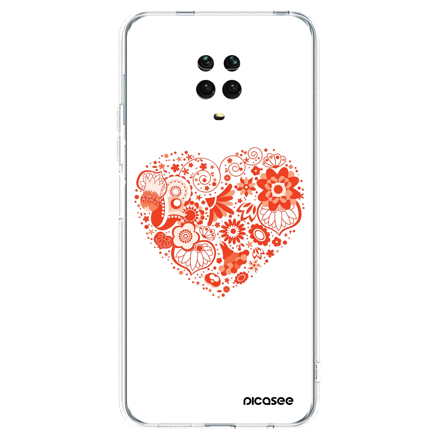 Picasee silikonový průhledný obal pro Xiaomi Redmi Note 9S - Velké srdce