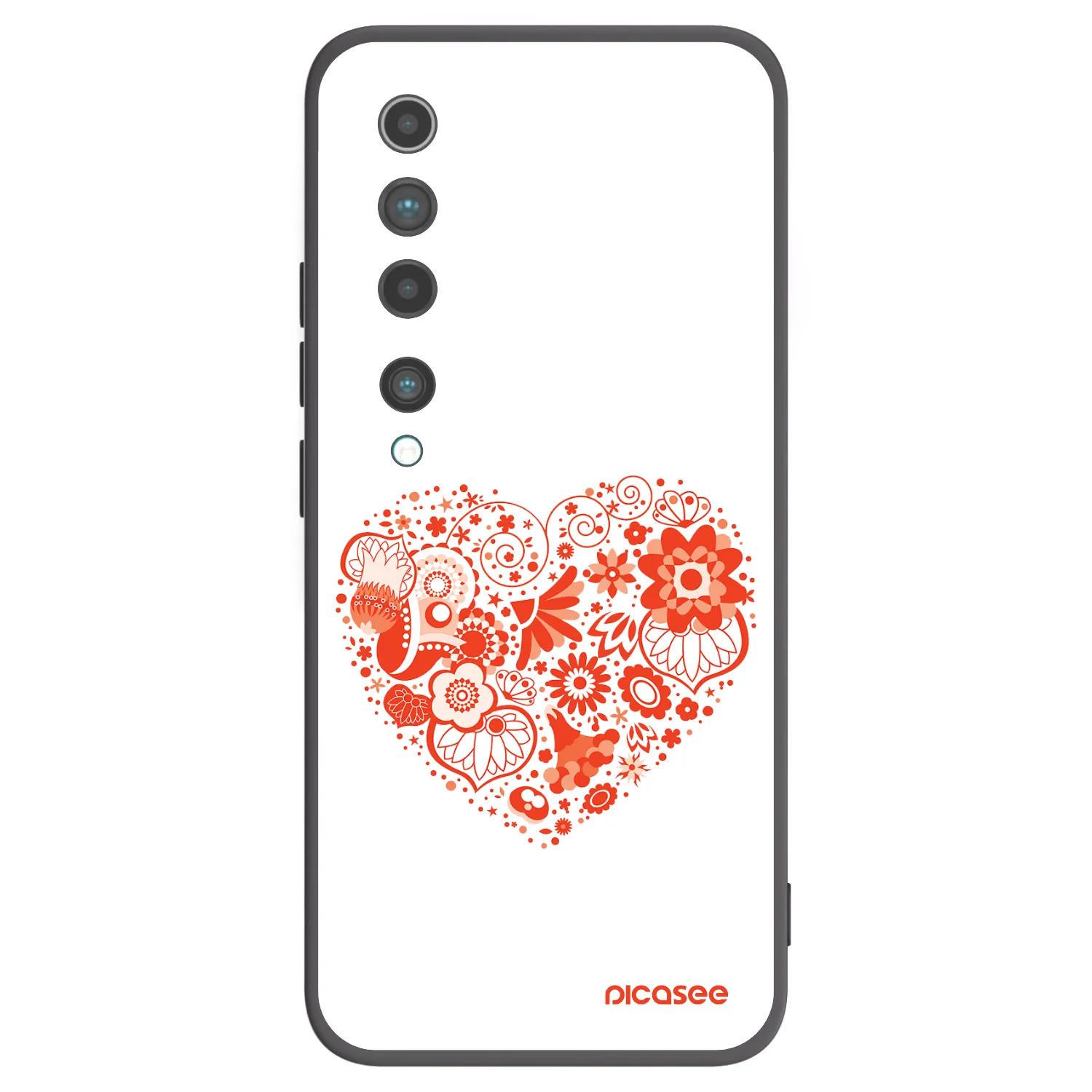 Picasee silikonový černý obal pro Xiaomi Mi 10 - Velké srdce