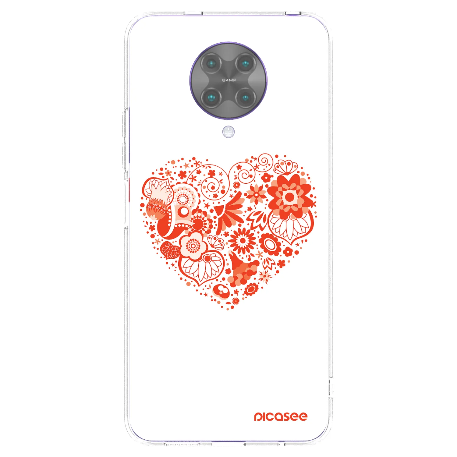 Picasee silikonový průhledný obal pro Xiaomi Poco F2 Pro - Velké srdce