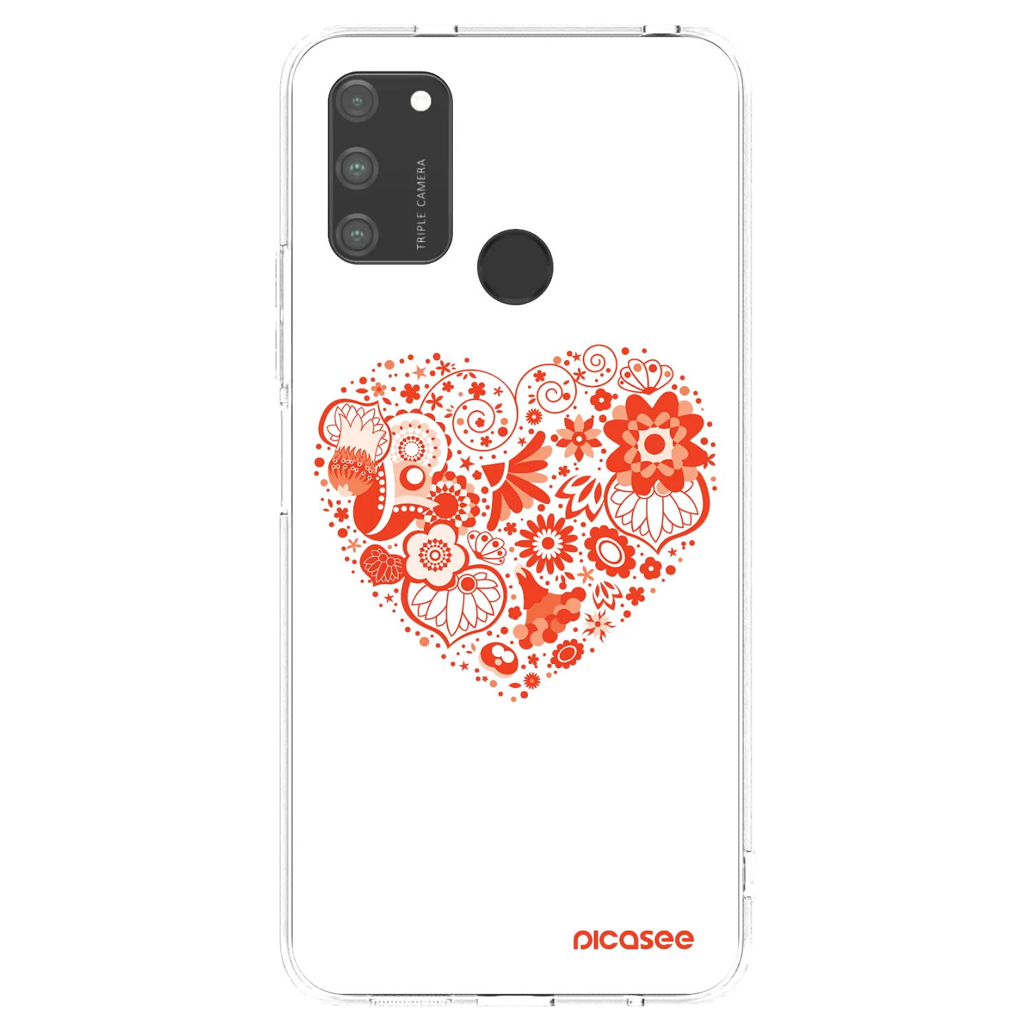 Picasee silikonový průhledný obal pro Honor 9A - Velké srdce