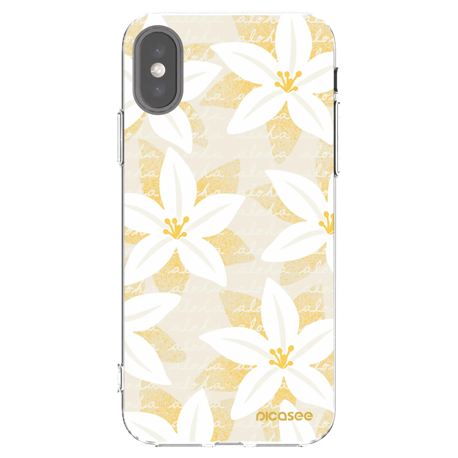 Picasee silikonový průhledný obal pro Apple iPhone X/XS - Island Leave
