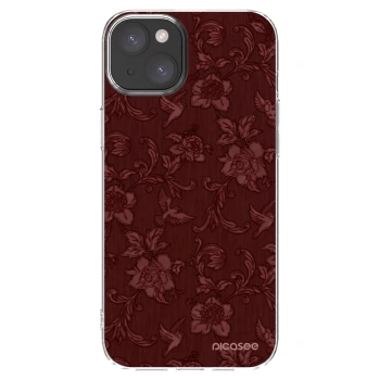 Picasee silikonový průhledný obal pro Apple iPhone 15 Plus - Red Elegance