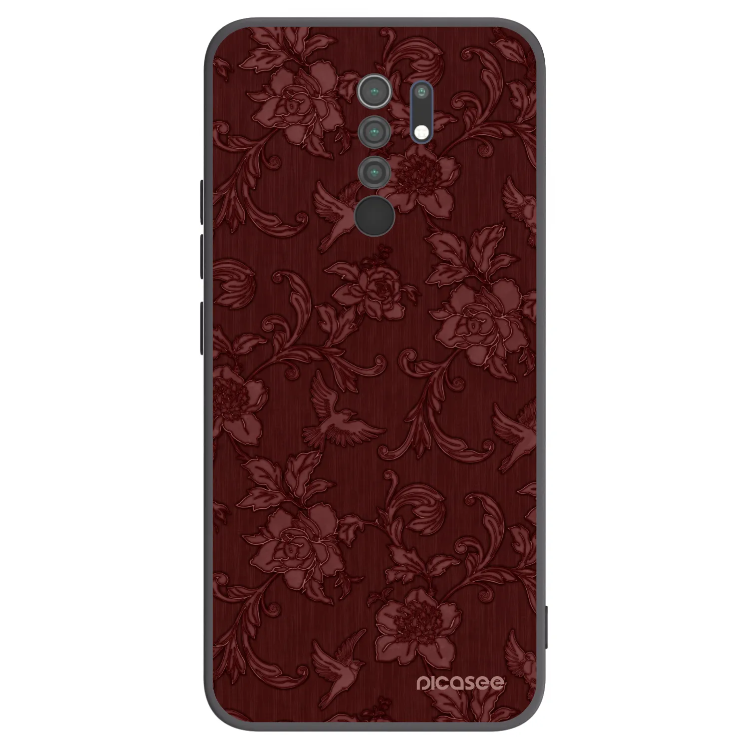 Picasee silikonový černý obal pro Xiaomi Redmi 9 - Red Elegance