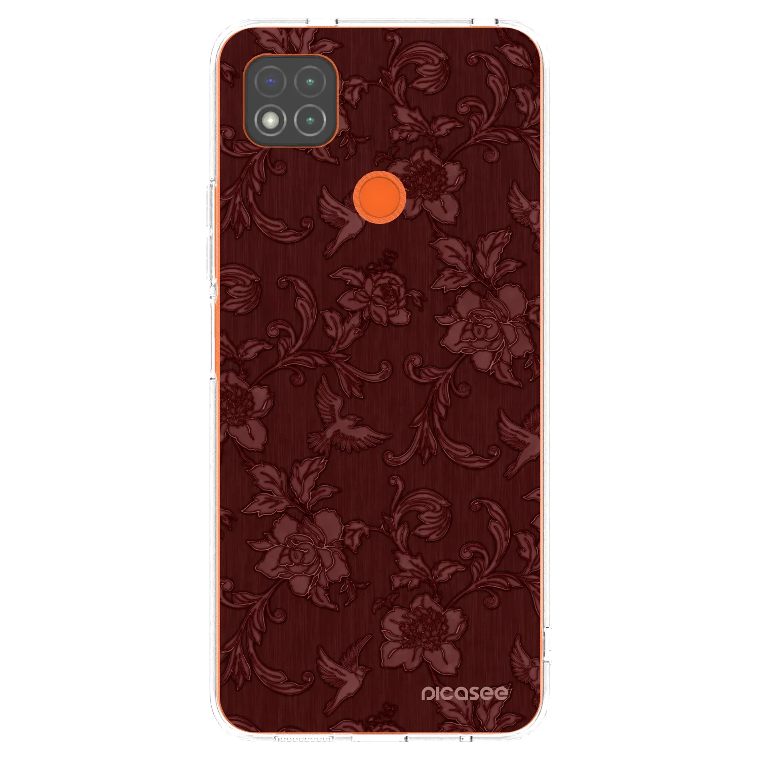 Picasee silikonový průhledný obal pro Xiaomi Redmi 9C - Red Elegance