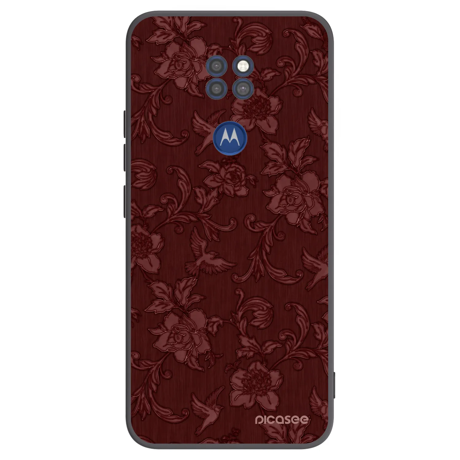 Picasee silikonový černý obal pro Motorola Moto G9 Play - Red Elegance