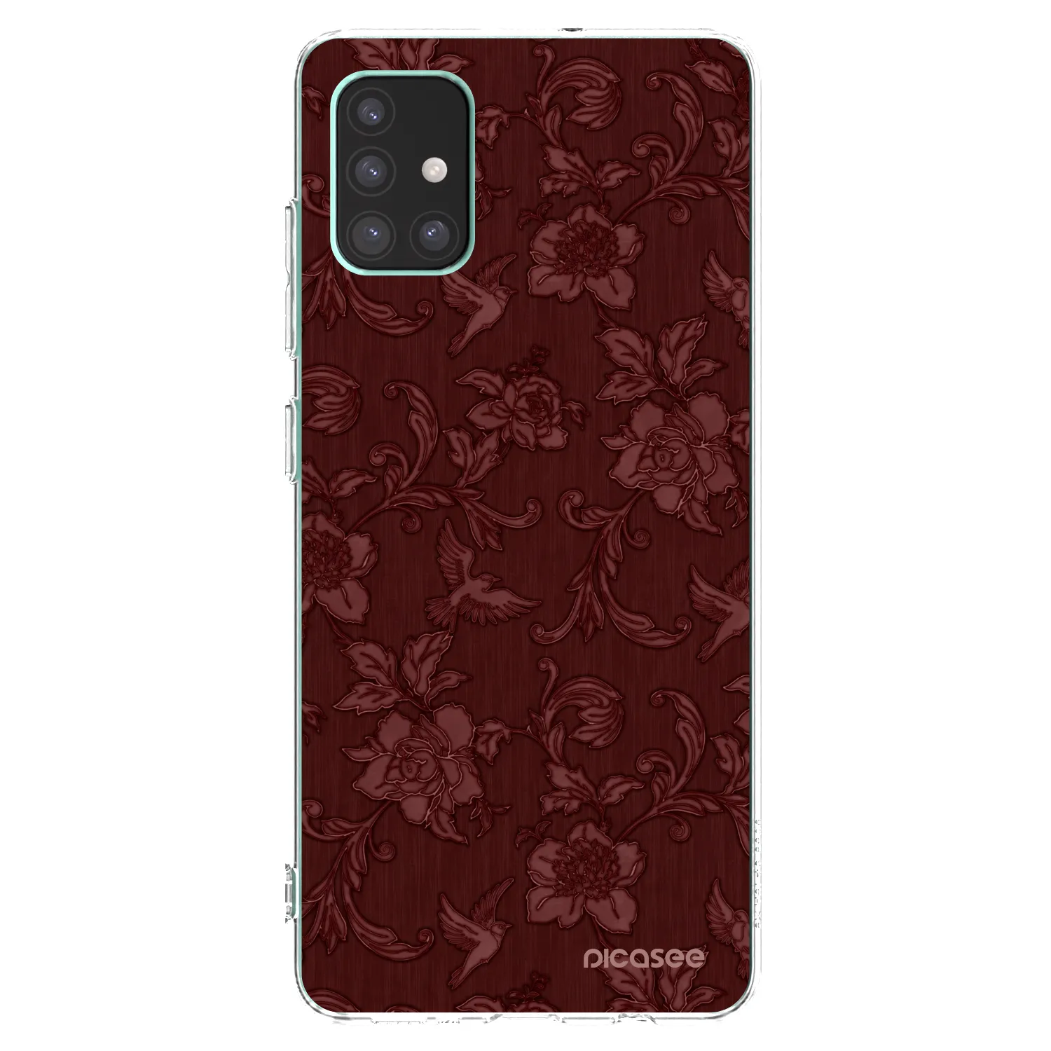 Picasee silikonový průhledný obal pro Samsung Galaxy M51 M515F - Red Elegance