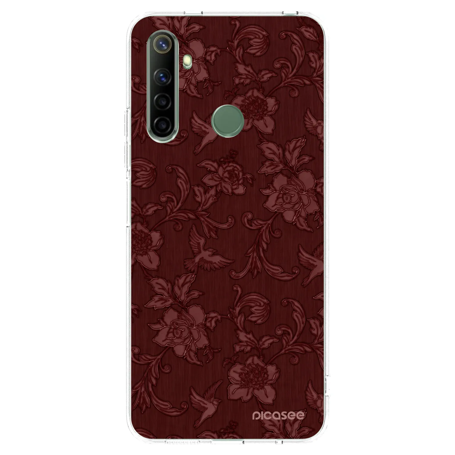 Picasee silikonový průhledný obal pro Realme 6i - Red Elegance
