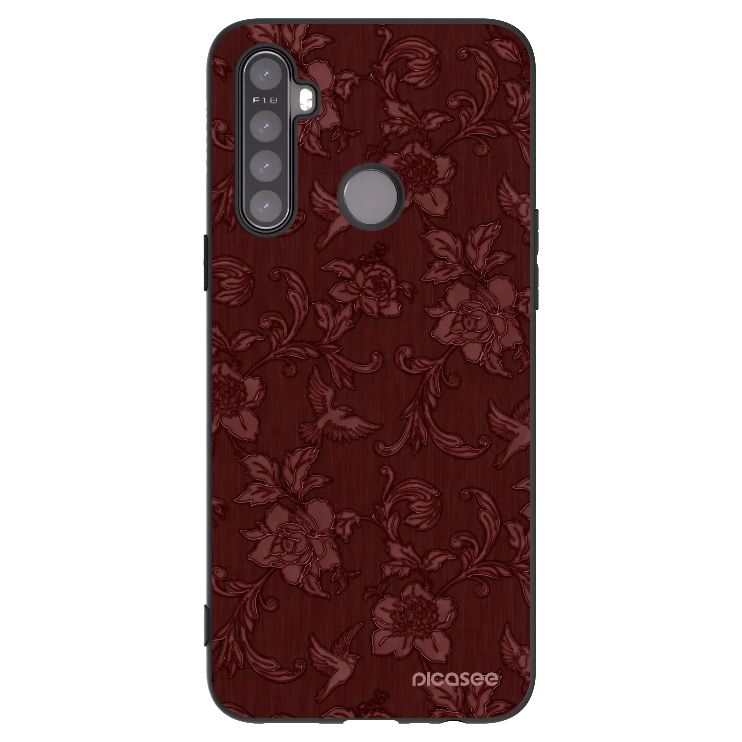 Picasee silikonový černý obal pro Realme 5 - Red Elegance