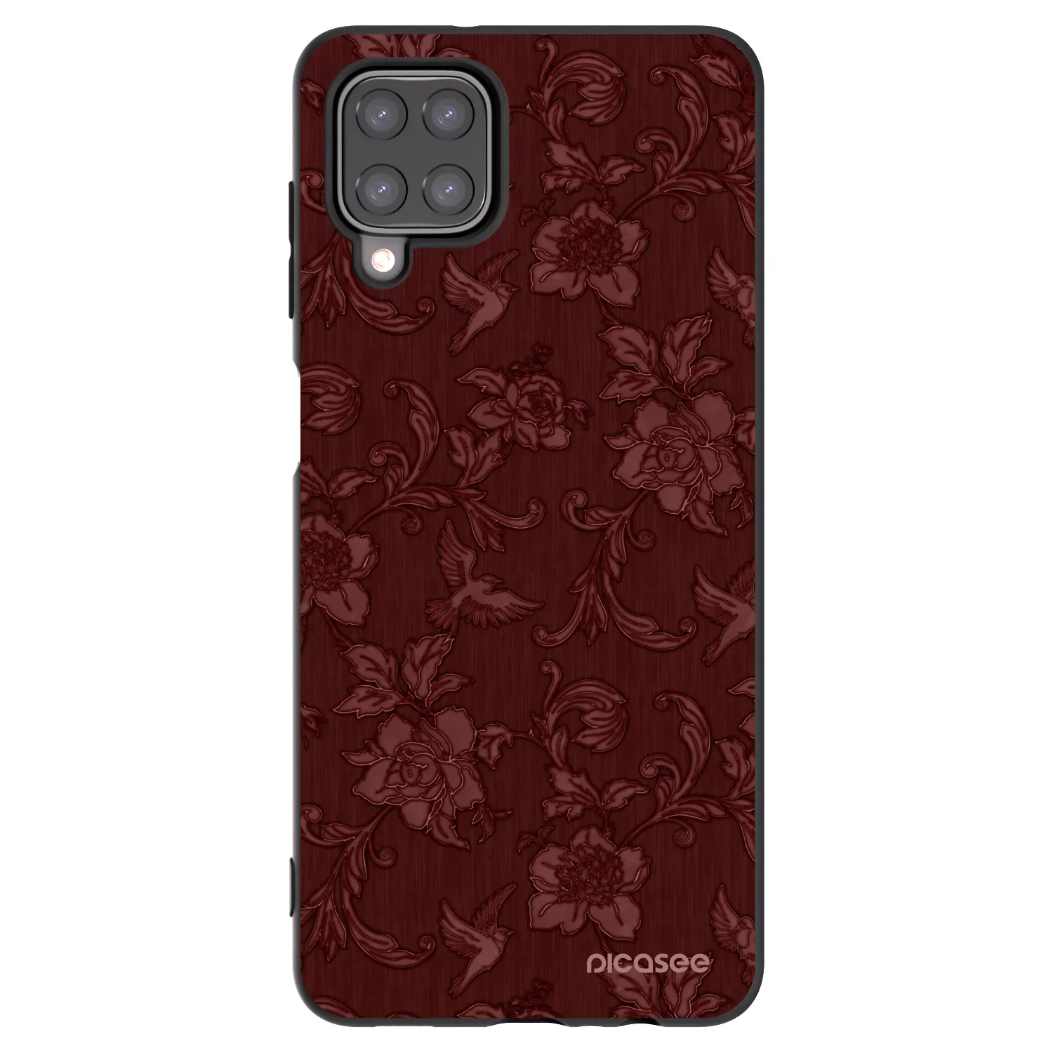 Picasee silikonový černý obal pro Samsung Galaxy A12 A125F - Red Elegance