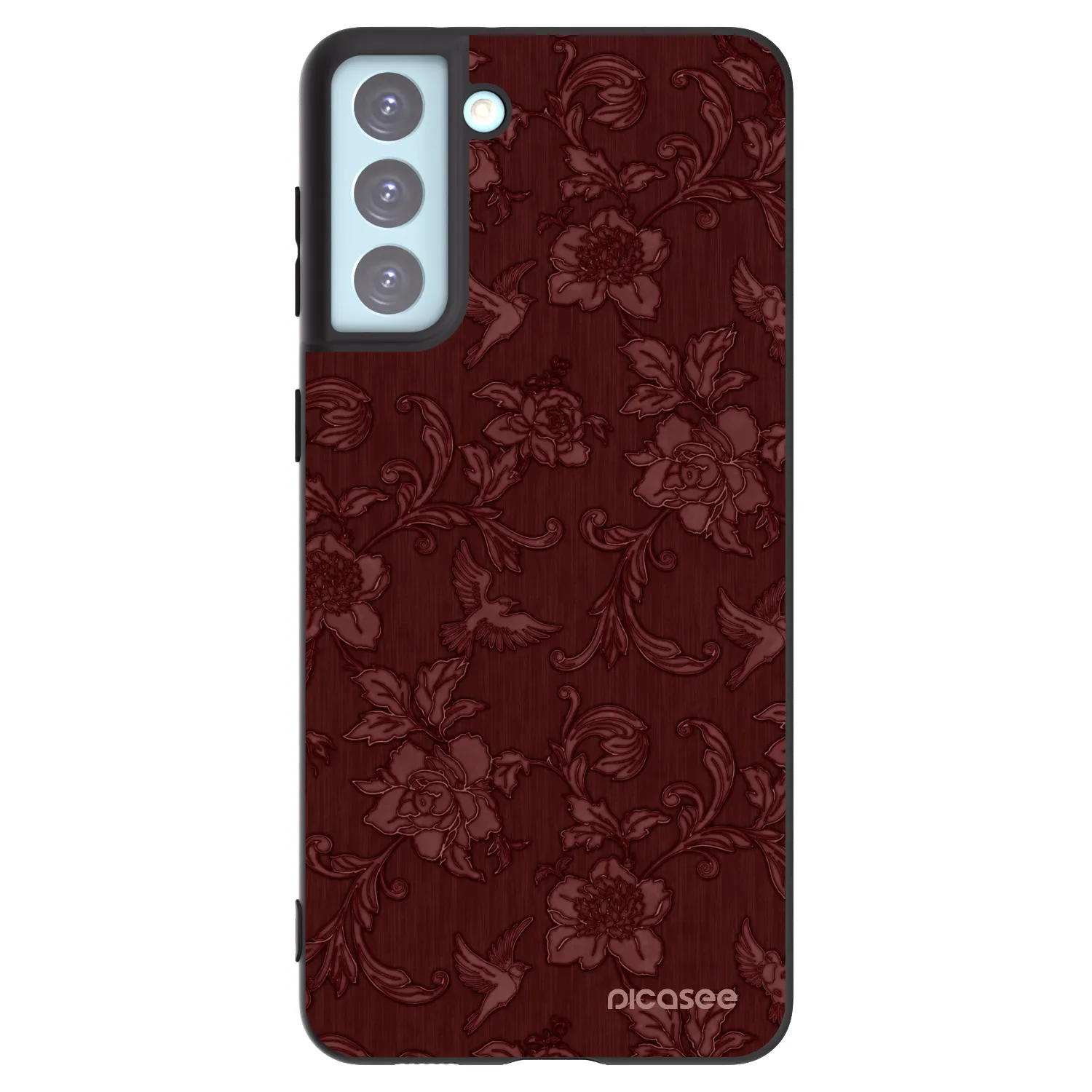 Picasee silikonový černý obal pro Samsung Galaxy S21+ 5G G996F - Red Elegance