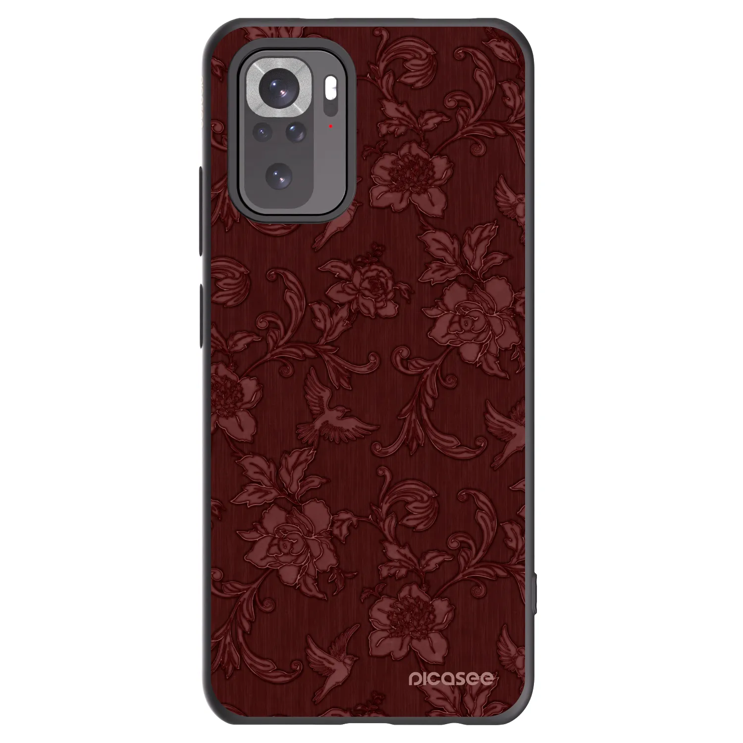 Picasee silikonový černý obal pro Xiaomi Redmi Note 10S - Red Elegance