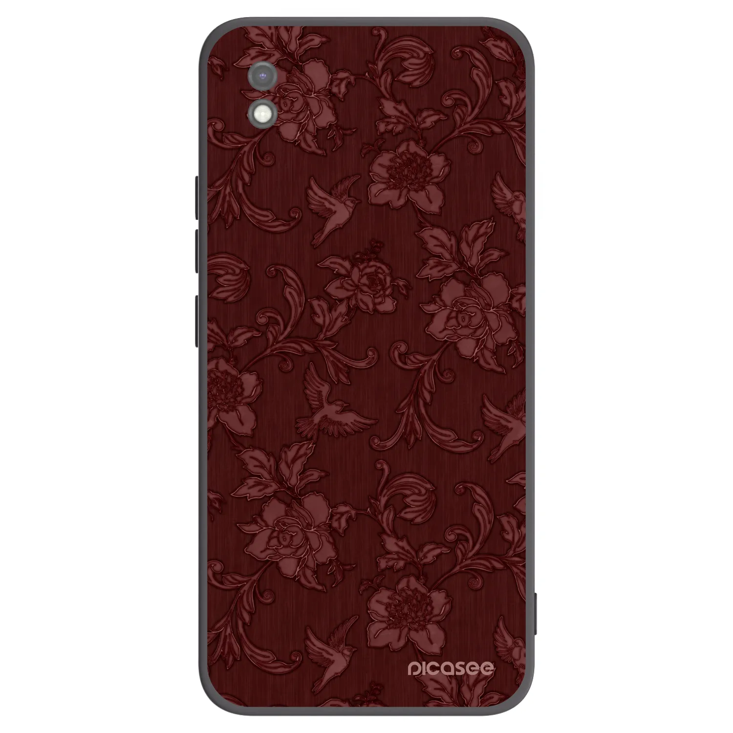 Picasee silikonový černý obal pro Xiaomi Redmi 9AT - Red Elegance