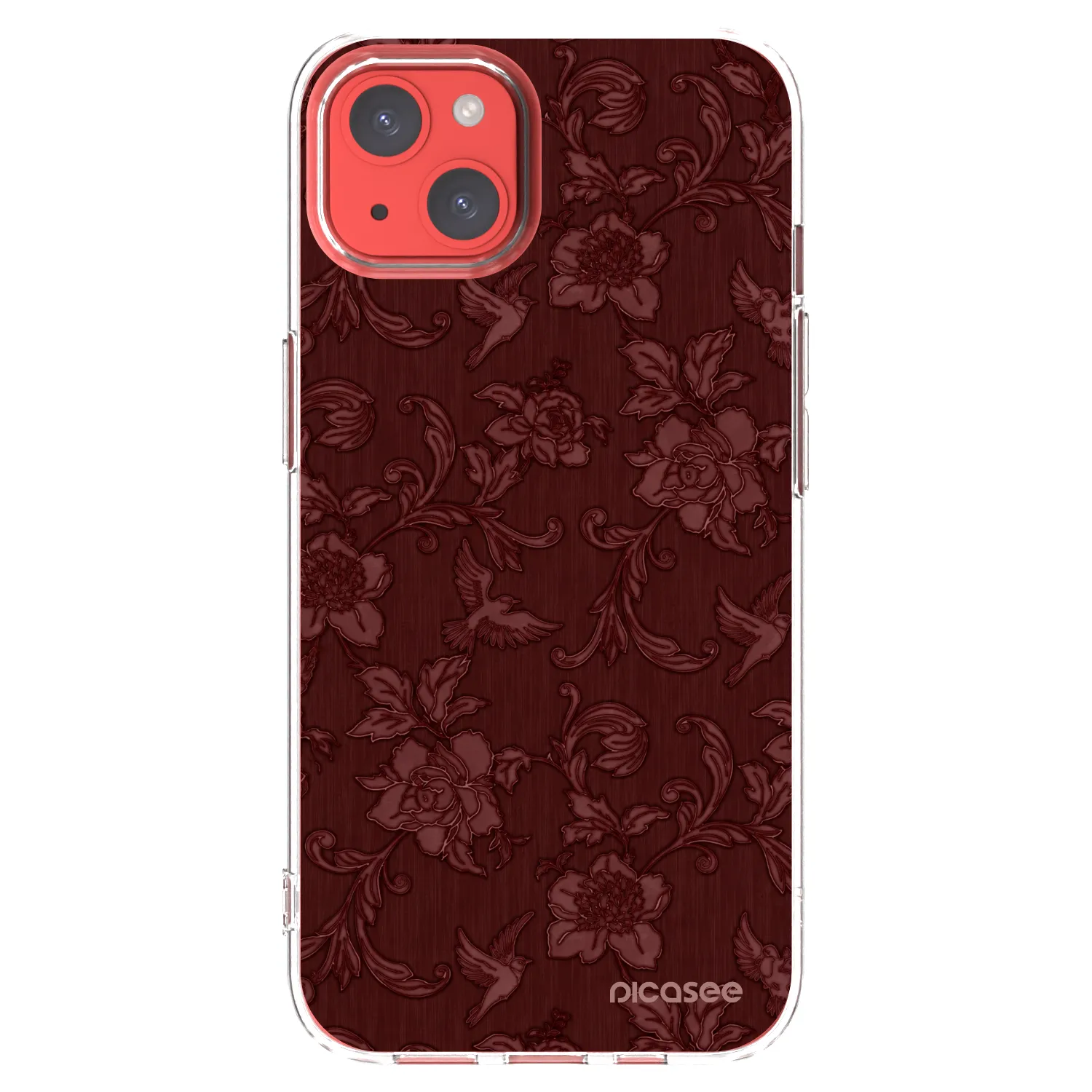Picasee silikonový průhledný obal pro Apple iPhone 13 - Red Elegance