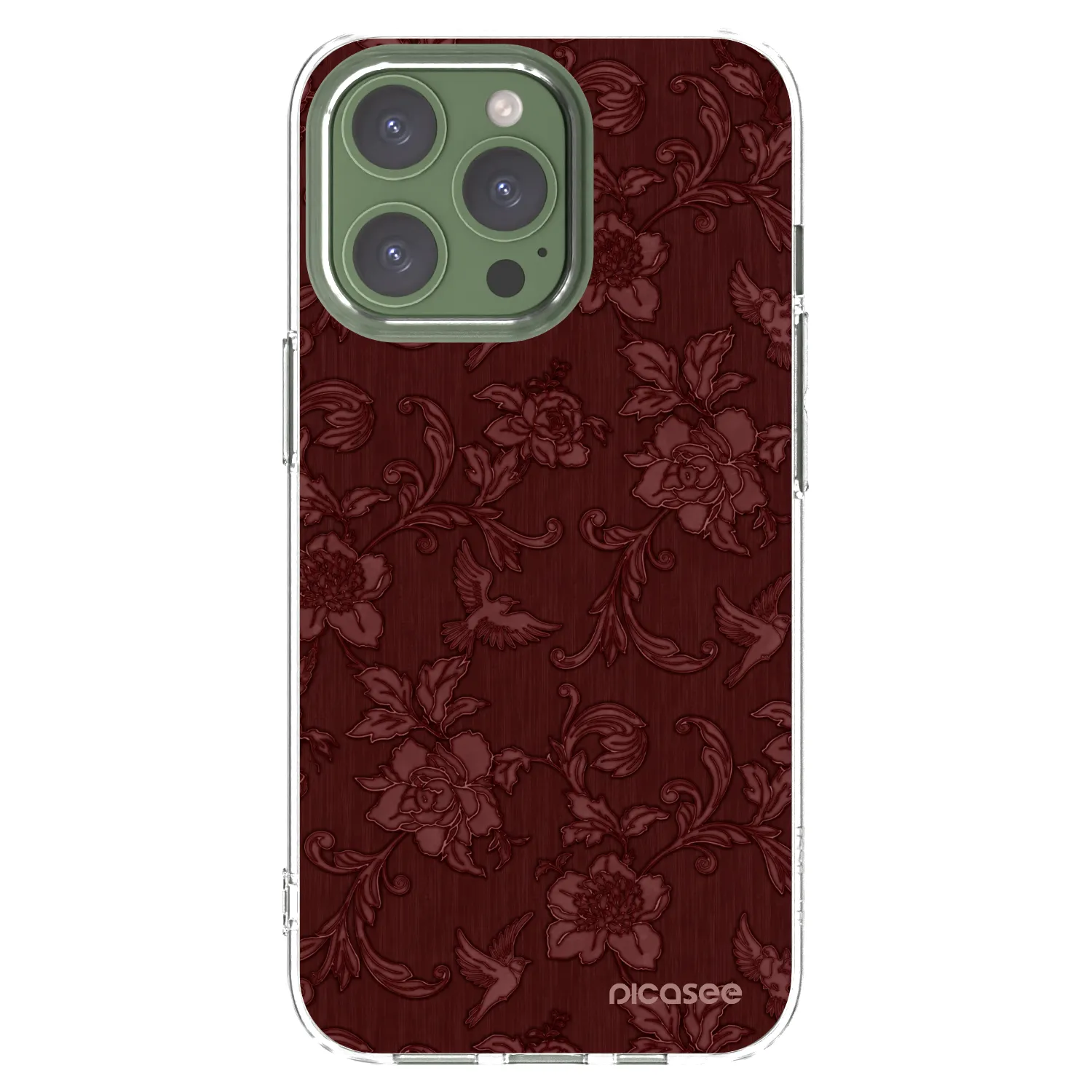 Picasee silikonový průhledný obal pro Apple iPhone 13 Pro - Red Elegance
