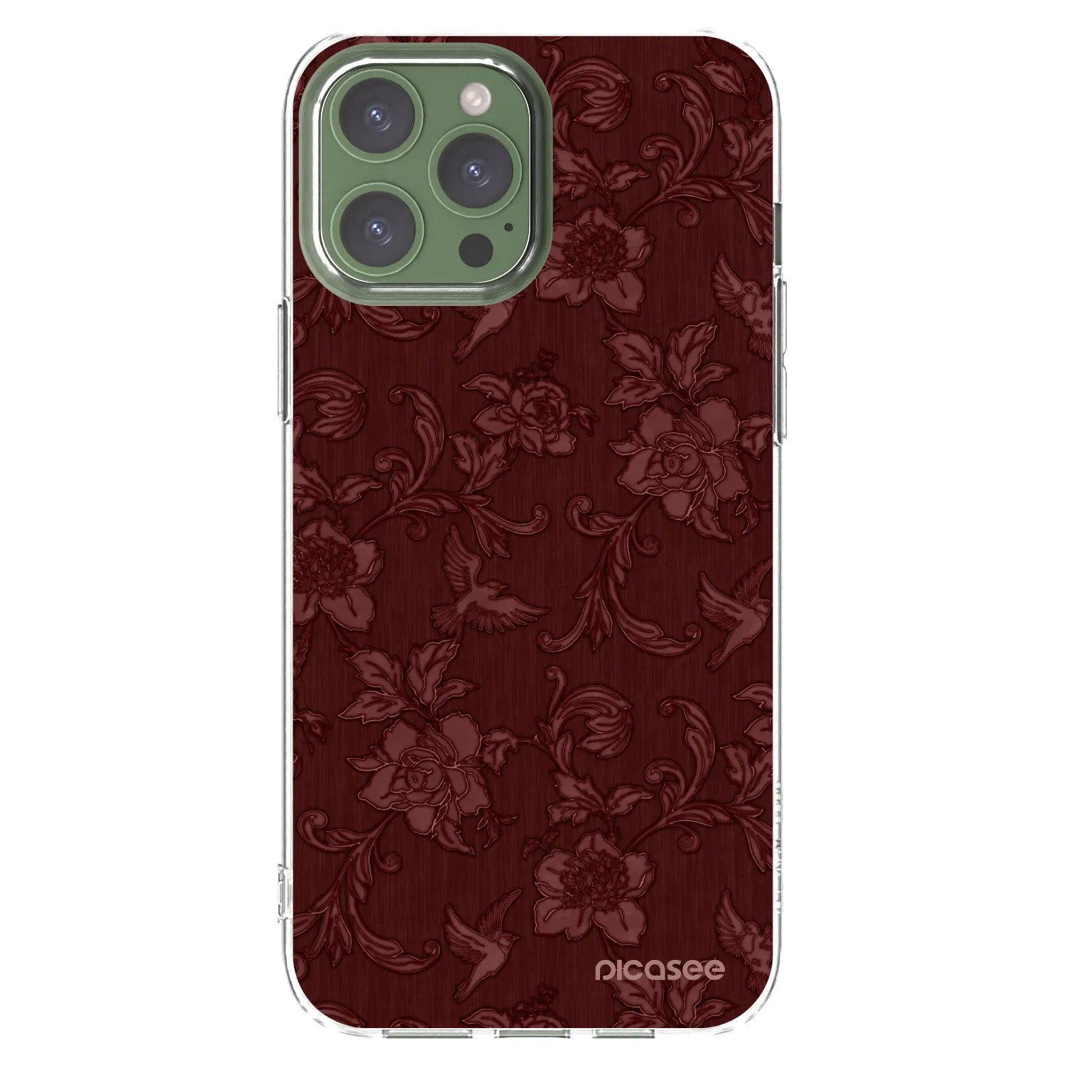 Picasee silikonový průhledný obal pro Apple iPhone 13 Pro Max - Red Elegance