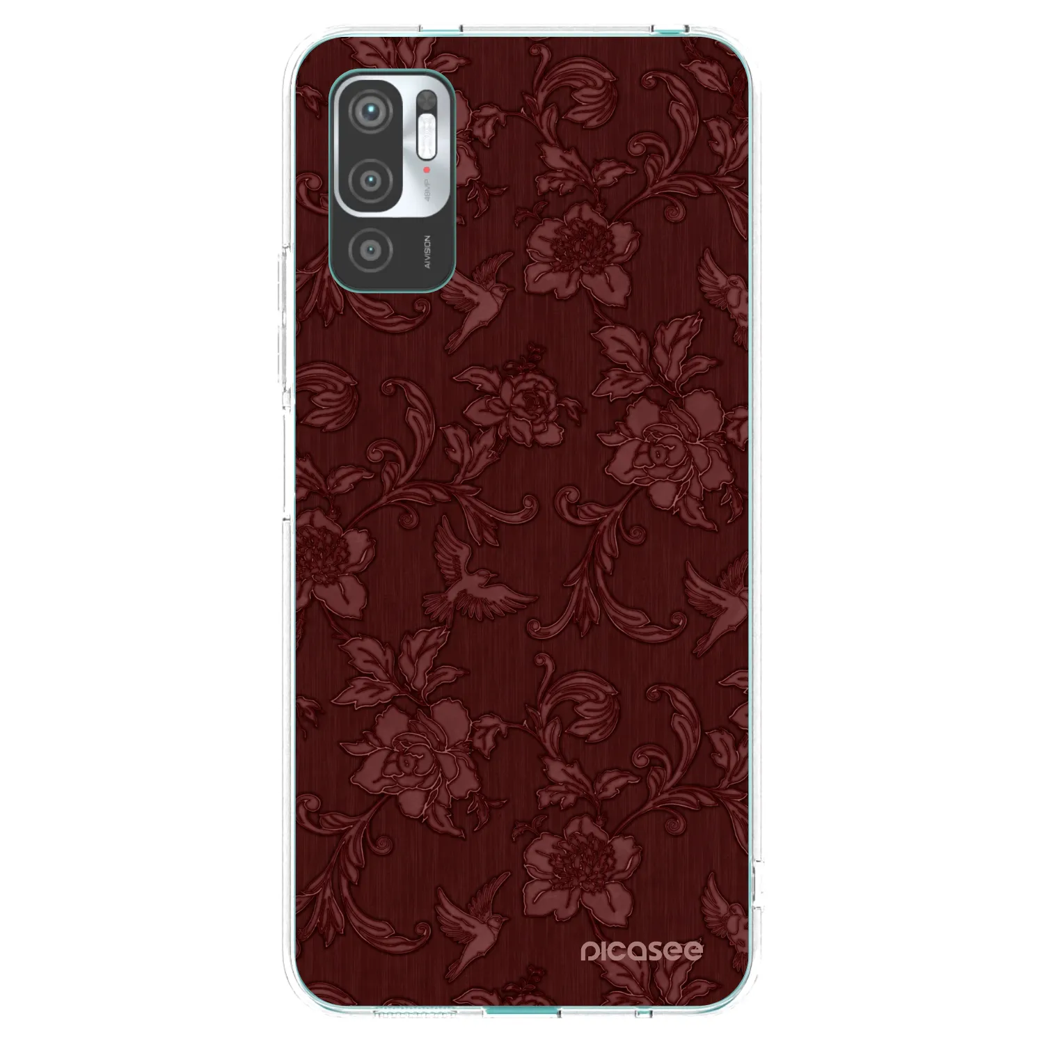 Picasee silikonový průhledný obal pro Xiaomi Redmi Note 10 5G - Red Elegance