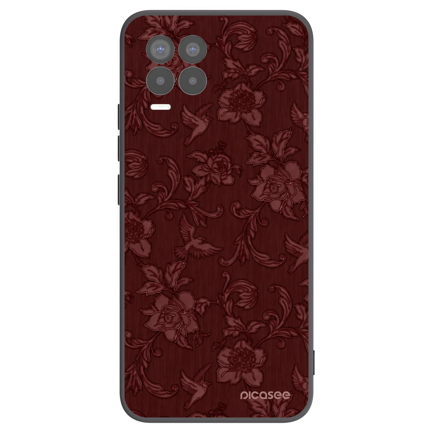 Picasee silikonový černý obal pro Realme 8 Pro - Red Elegance