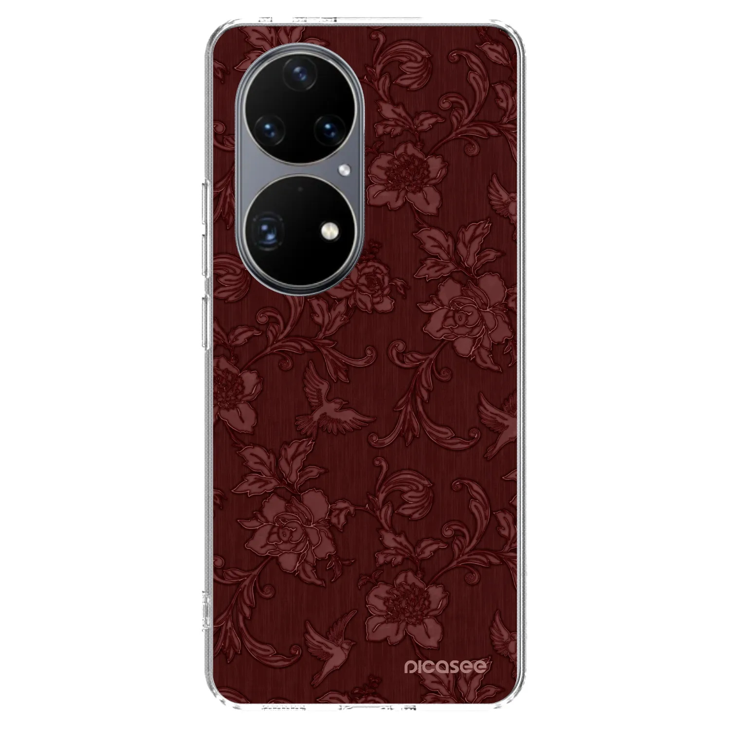 Picasee silikonový průhledný obal pro Huawei P50 - Red Elegance