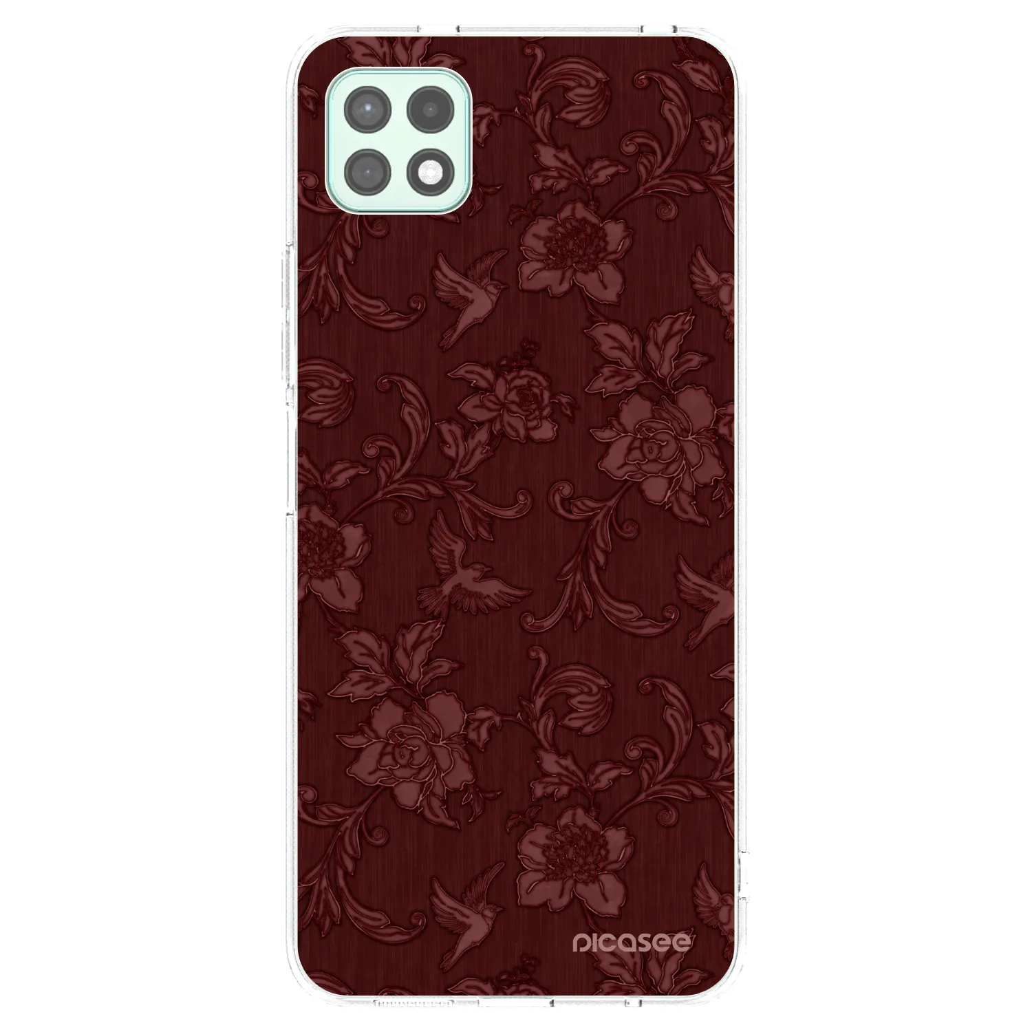 Picasee silikonový průhledný obal pro Samsung Galaxy A22 A226B 5G - Red Elegance