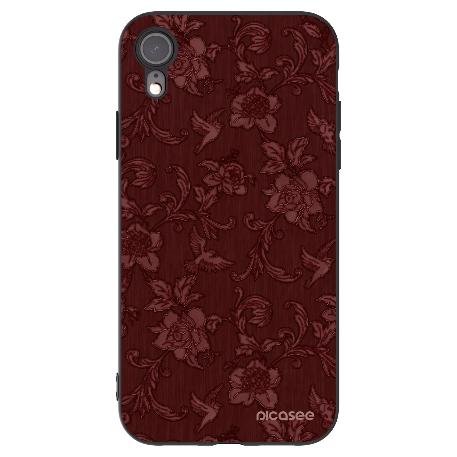 Picasee silikonový černý obal pro Apple iPhone XR - Red Elegance