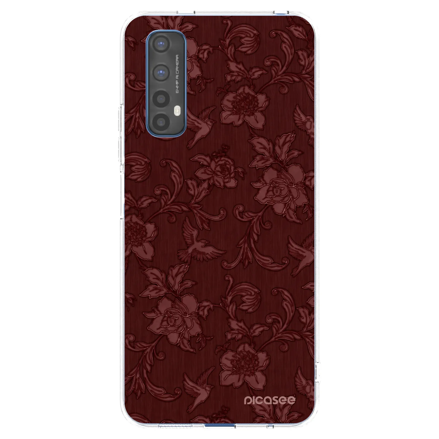 Picasee silikonový průhledný obal pro Realme 7 - Red Elegance