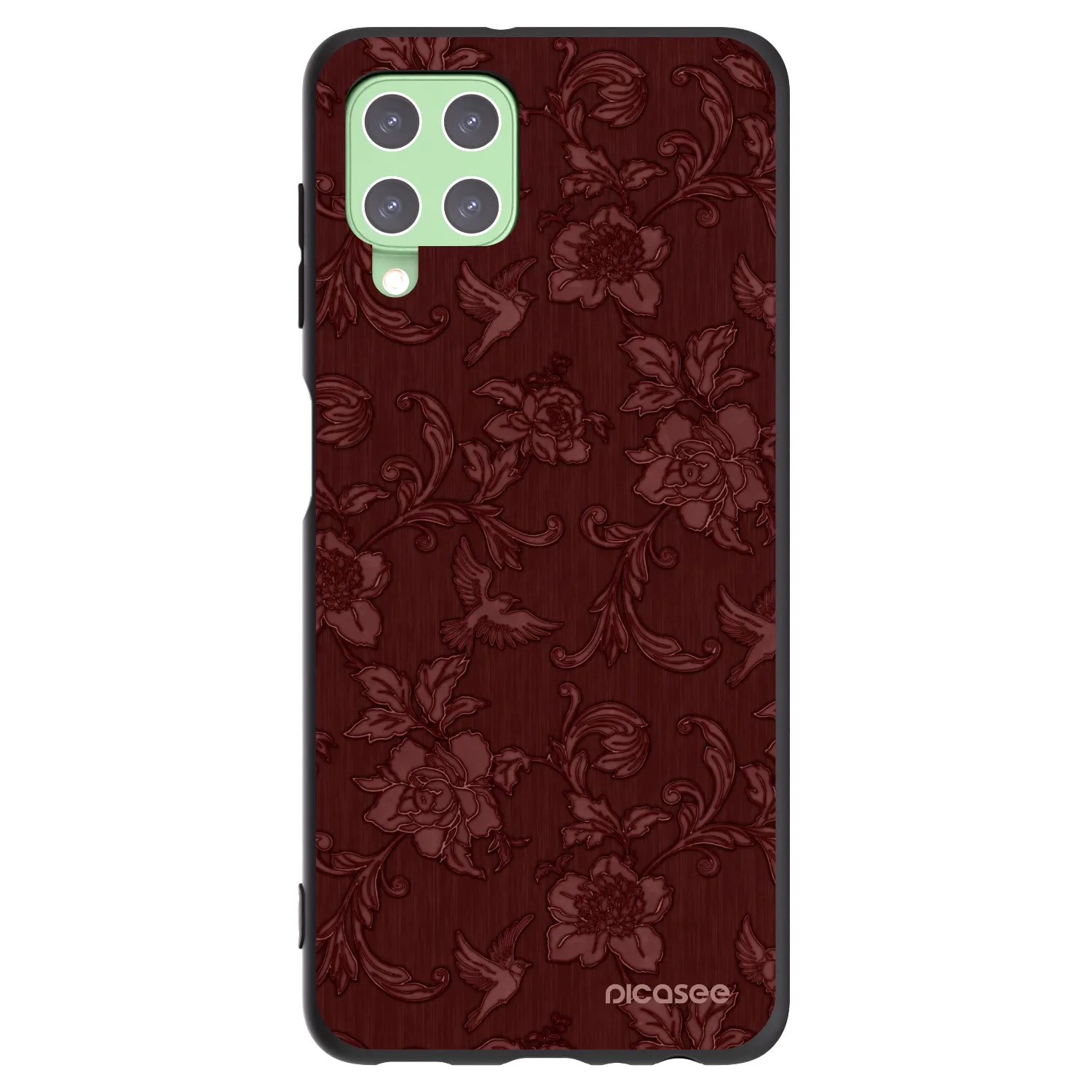 Picasee silikonový černý obal pro Samsung Galaxy A22 A225F 4G - Red Elegance