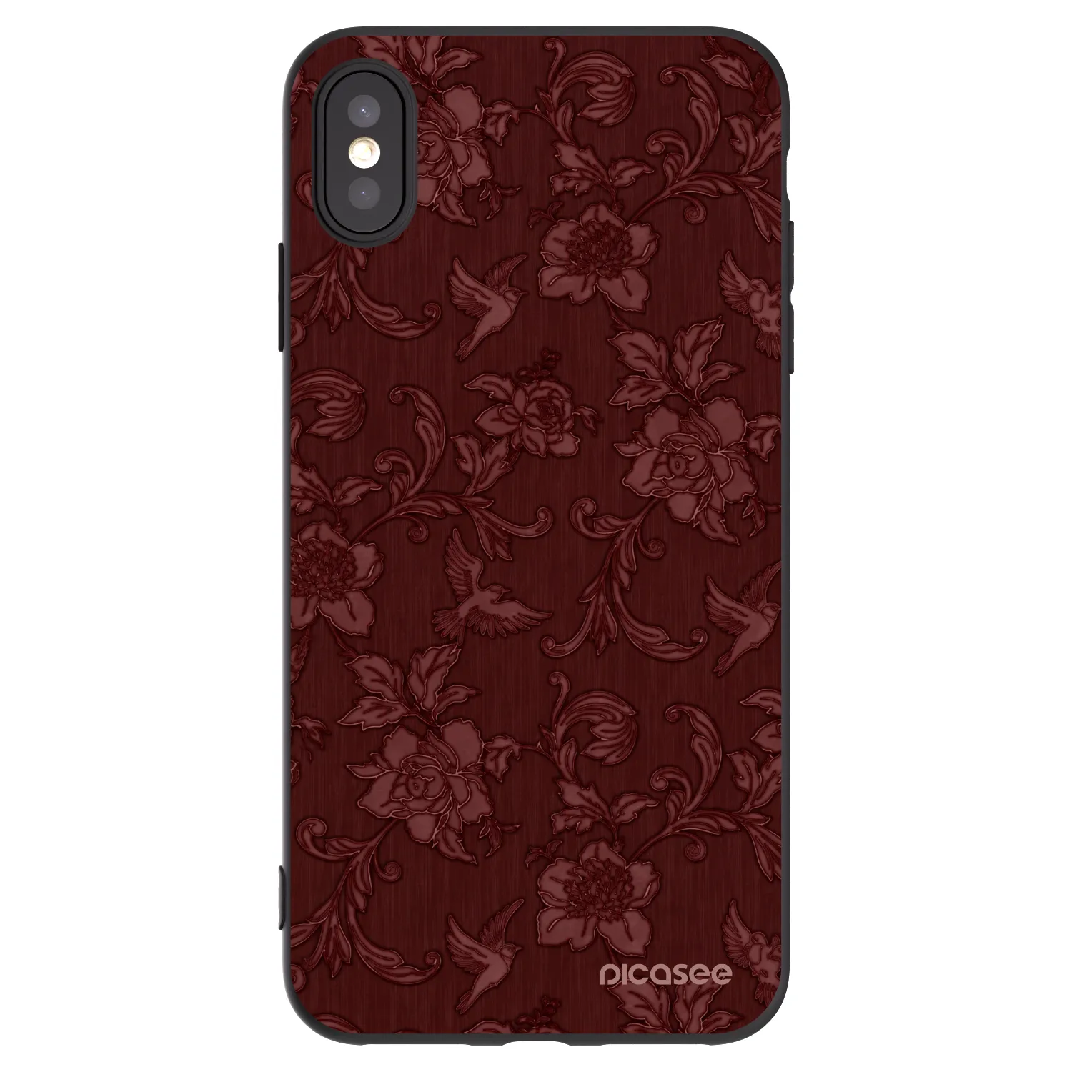 Picasee silikonový černý obal pro Apple iPhone XS Max - Red Elegance