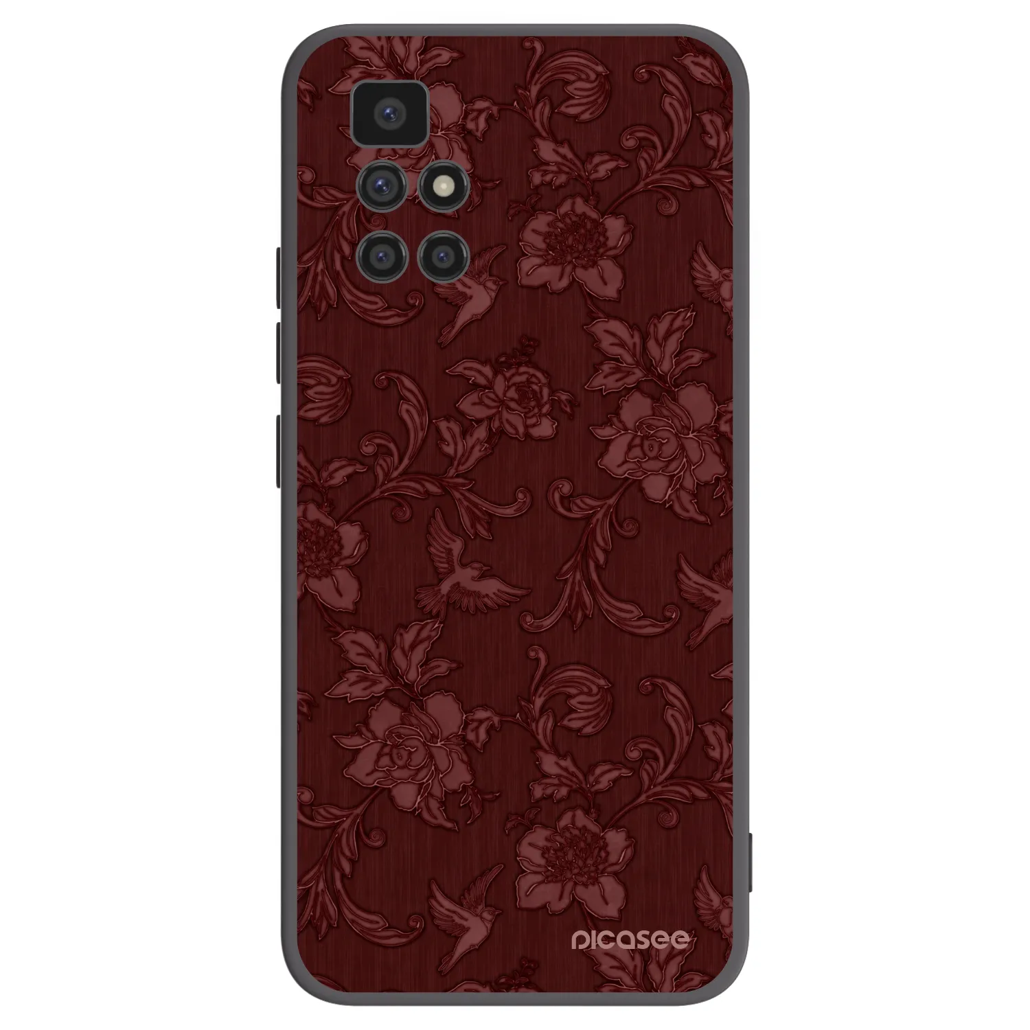 Picasee silikonový černý obal pro Xiaomi Redmi 10 - Red Elegance