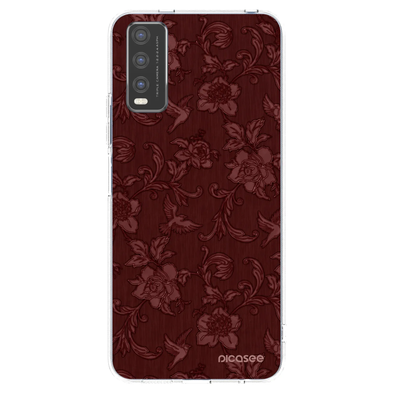 Picasee silikonový průhledný obal pro Vivo Y20s - Red Elegance