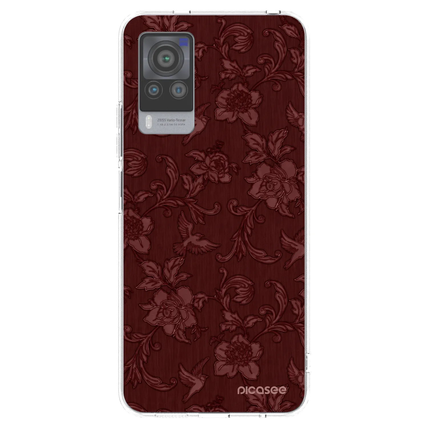 Picasee silikonový průhledný obal pro Vivo X60 Pro 5G - Red Elegance