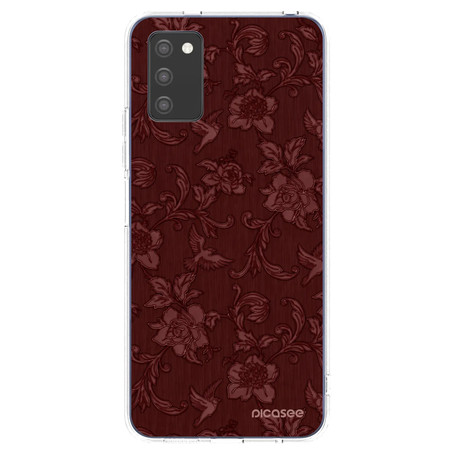 Picasee silikonový průhledný obal pro Samsung Galaxy A03s A037G - Red Elegance