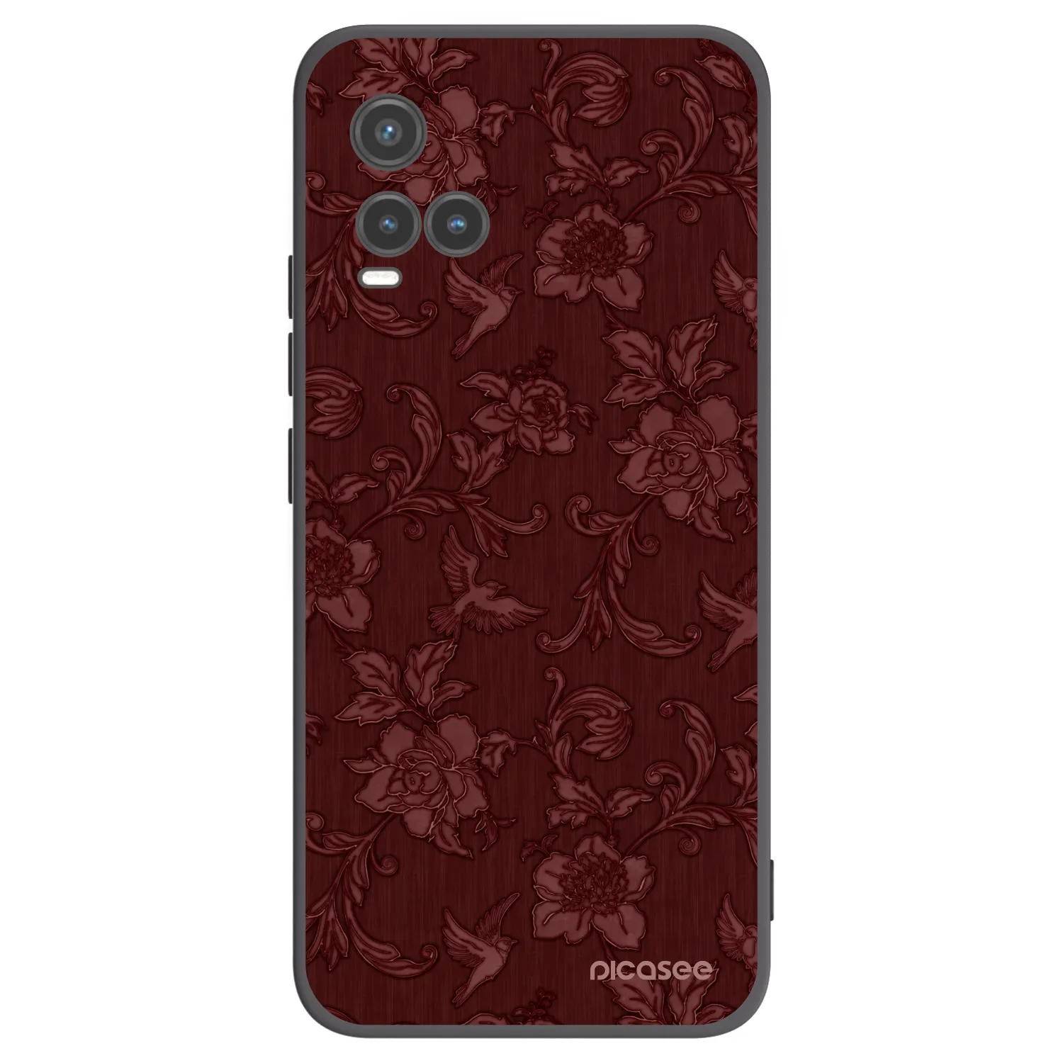 Picasee silikonový černý obal pro Vivo Y33s - Red Elegance